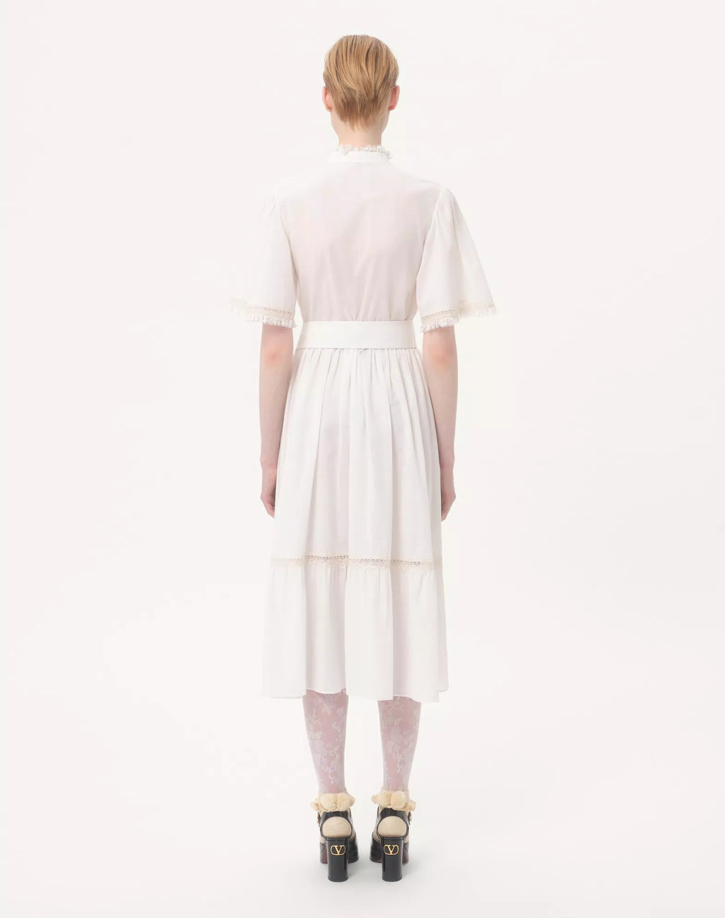 Robe midi Valentino en mousseline de coton