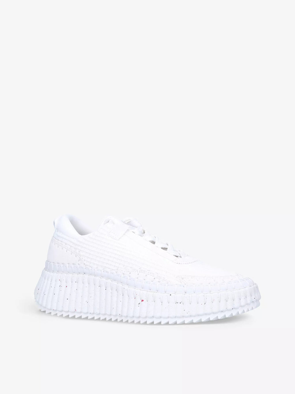 CHLOE  Nama embroidered suede and recycled mesh trainers