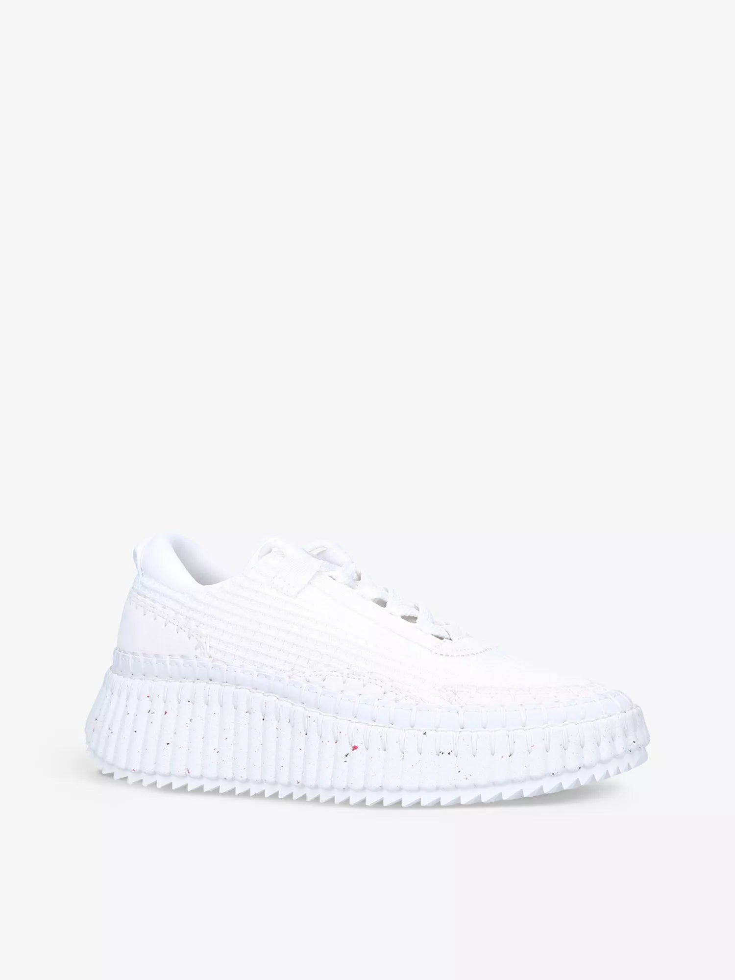CHLOE  Nama embroidered suede and recycled mesh trainers