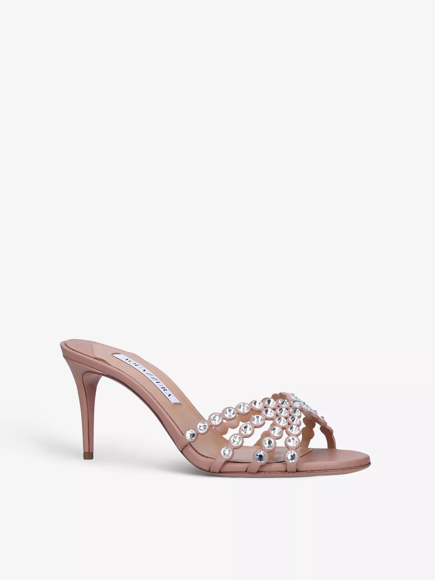 Tequila gem-embellished leather heeled sandals
