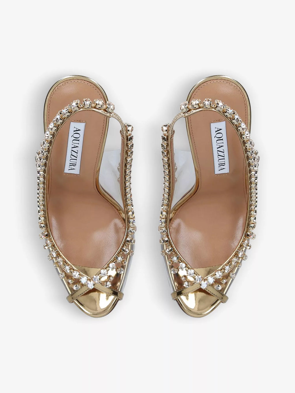 Temptation crystal-embellished leather and PVC heeled