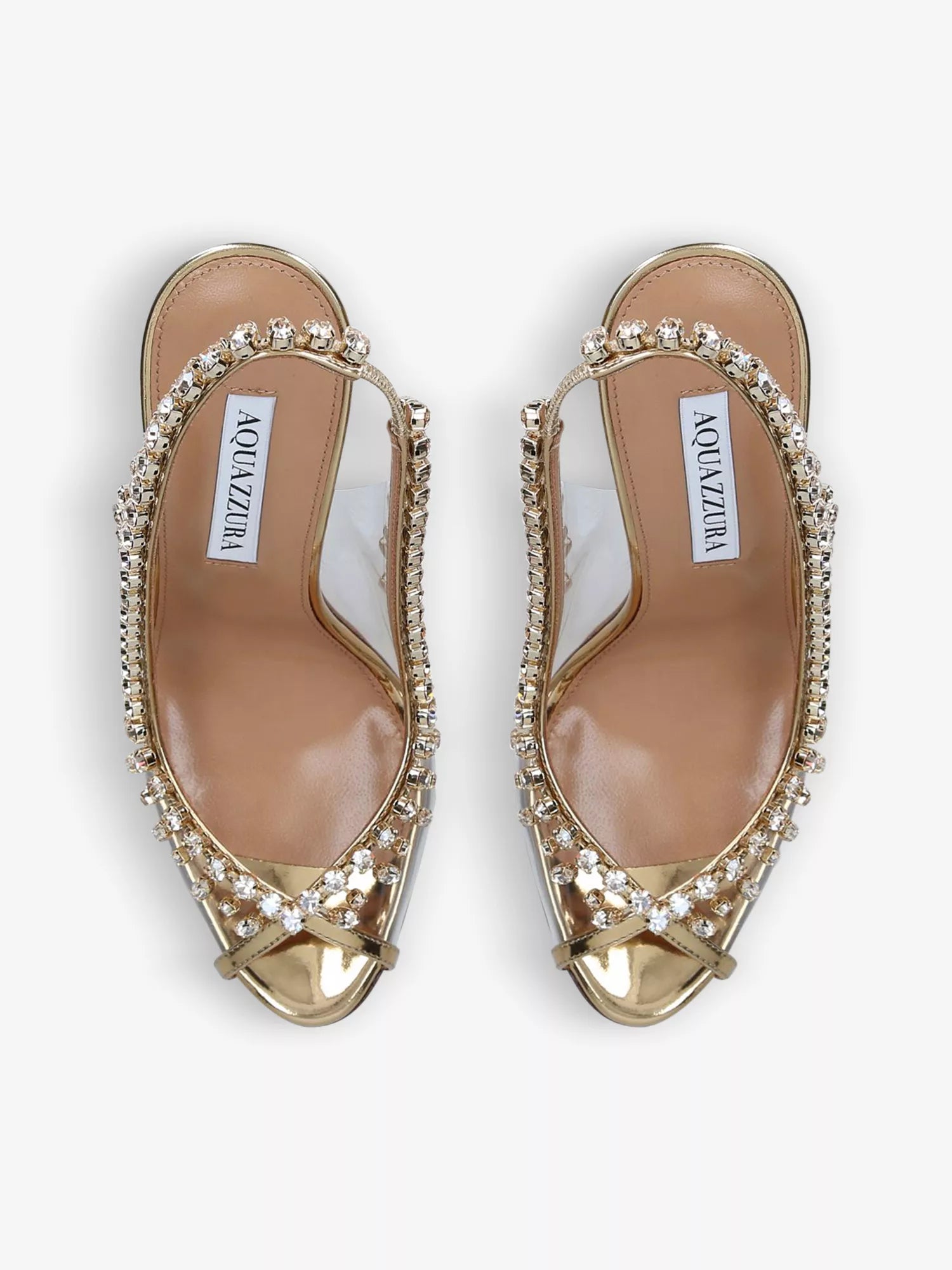 Temptation crystal-embellished leather and PVC heeled