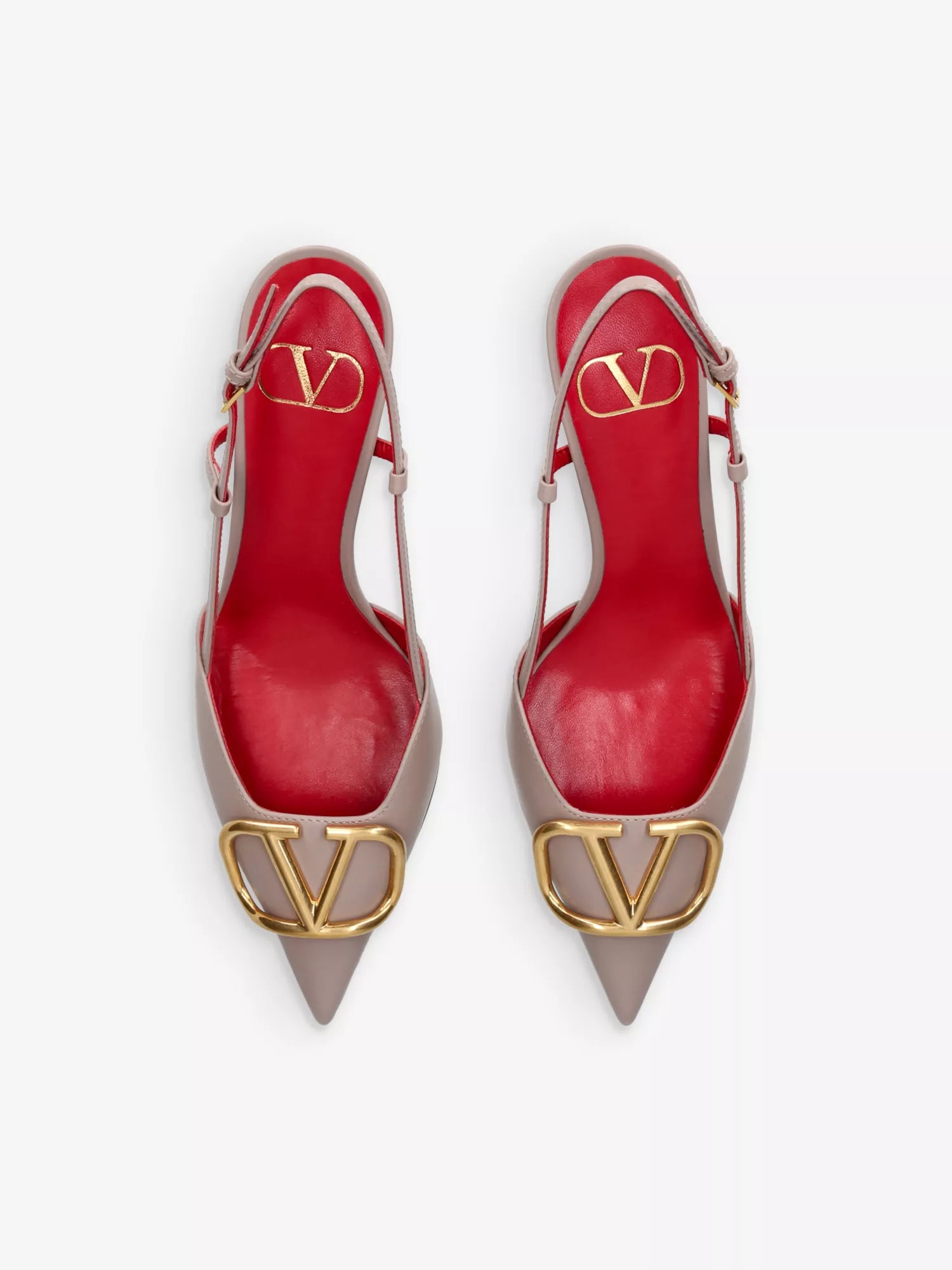 VLOGO 80 pointed-toe leather slingback courts
