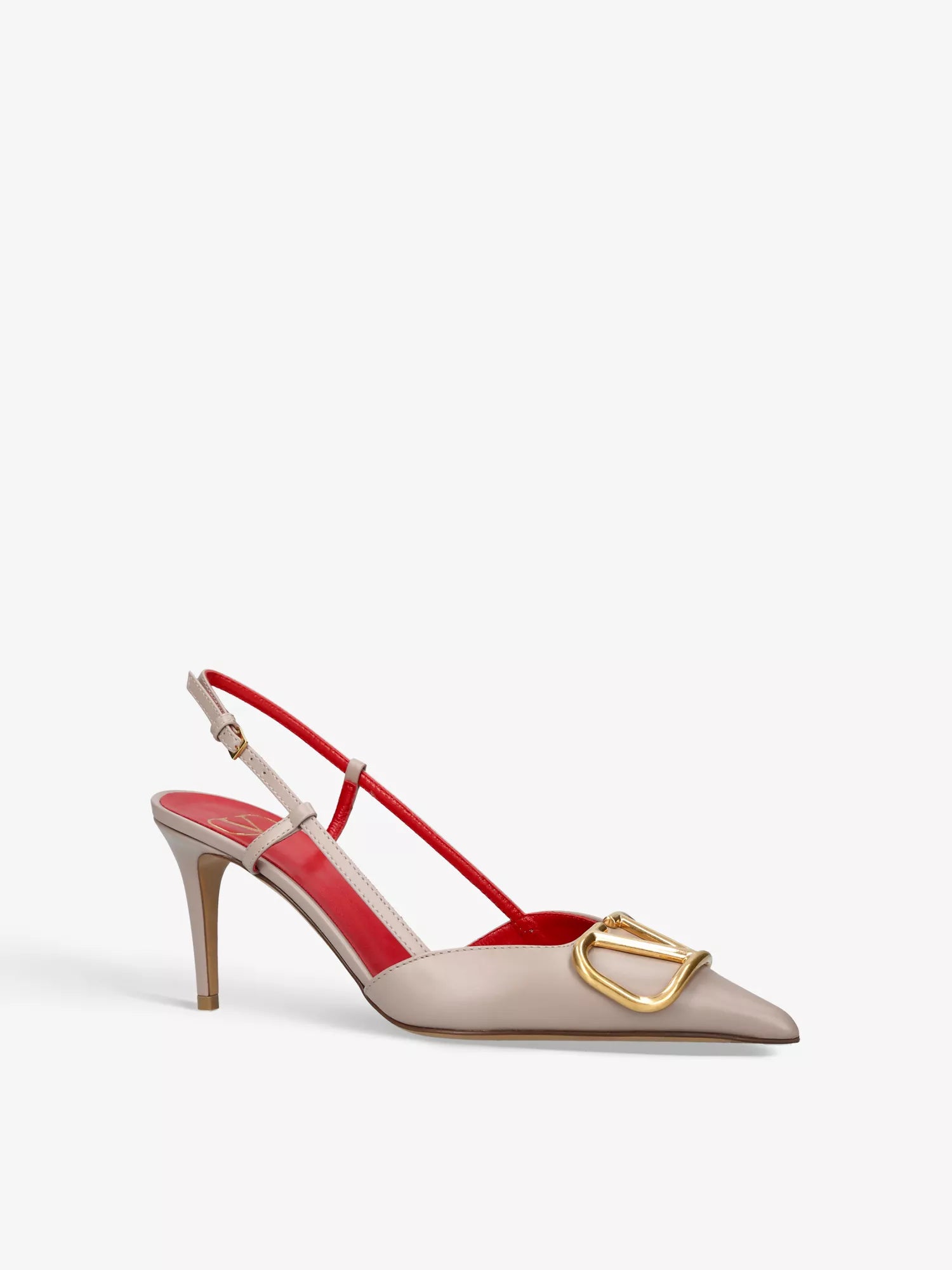 VLOGO 80 pointed-toe leather slingback courts