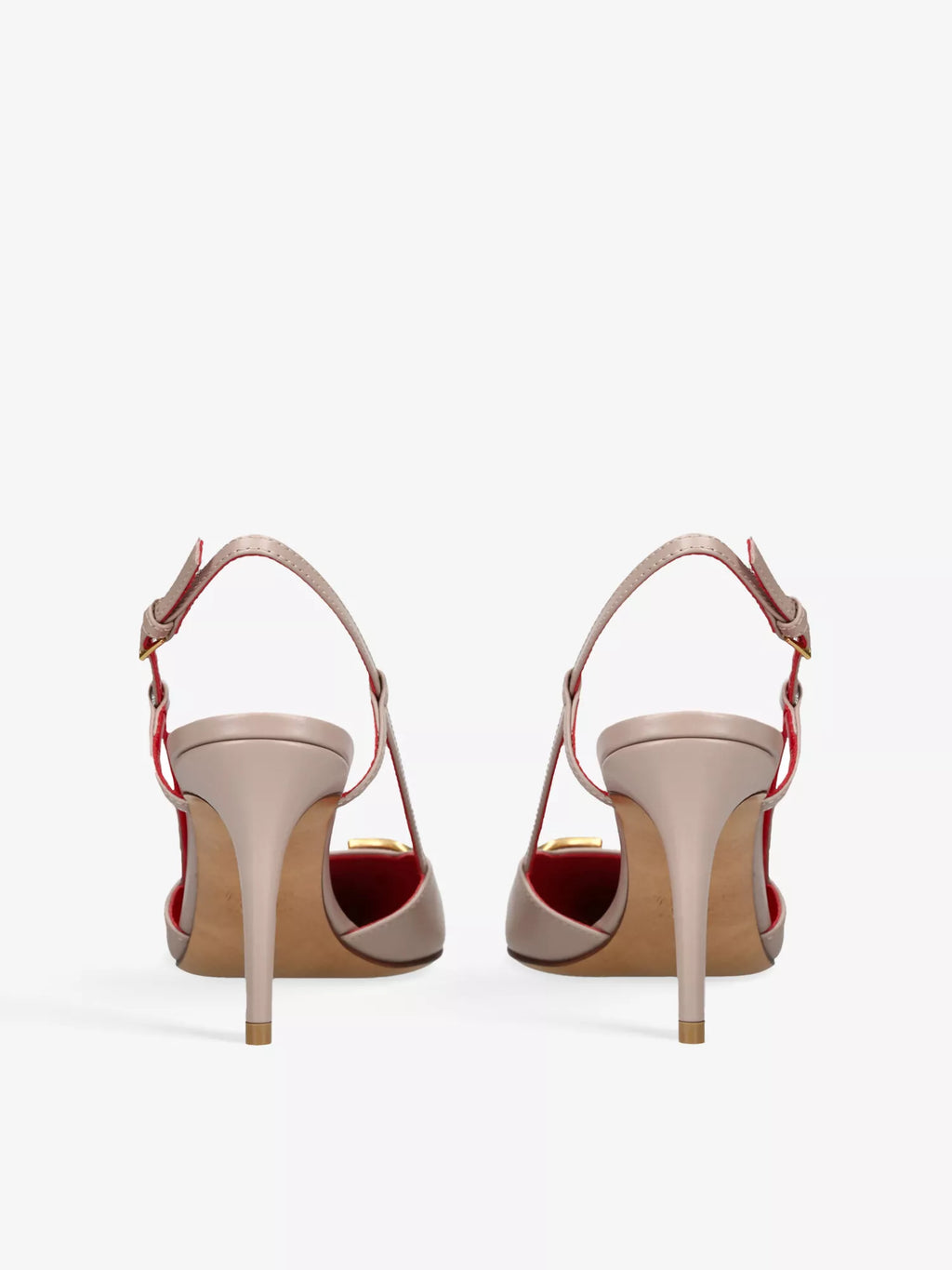 VLOGO 80 pointed-toe leather slingback courts