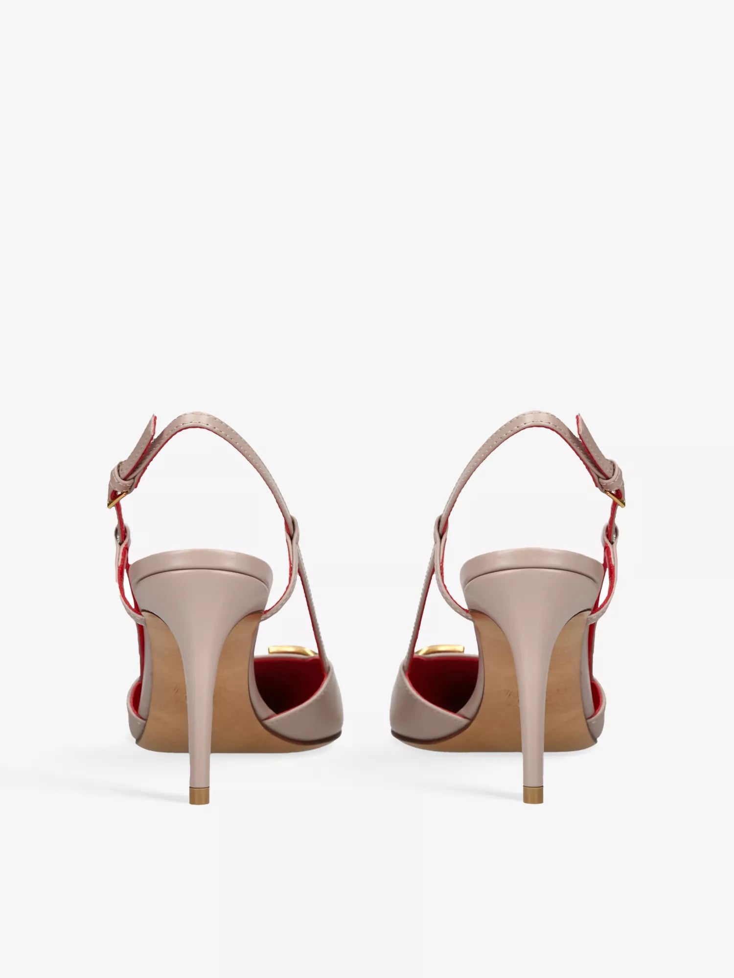VLOGO 80 pointed-toe leather slingback courts