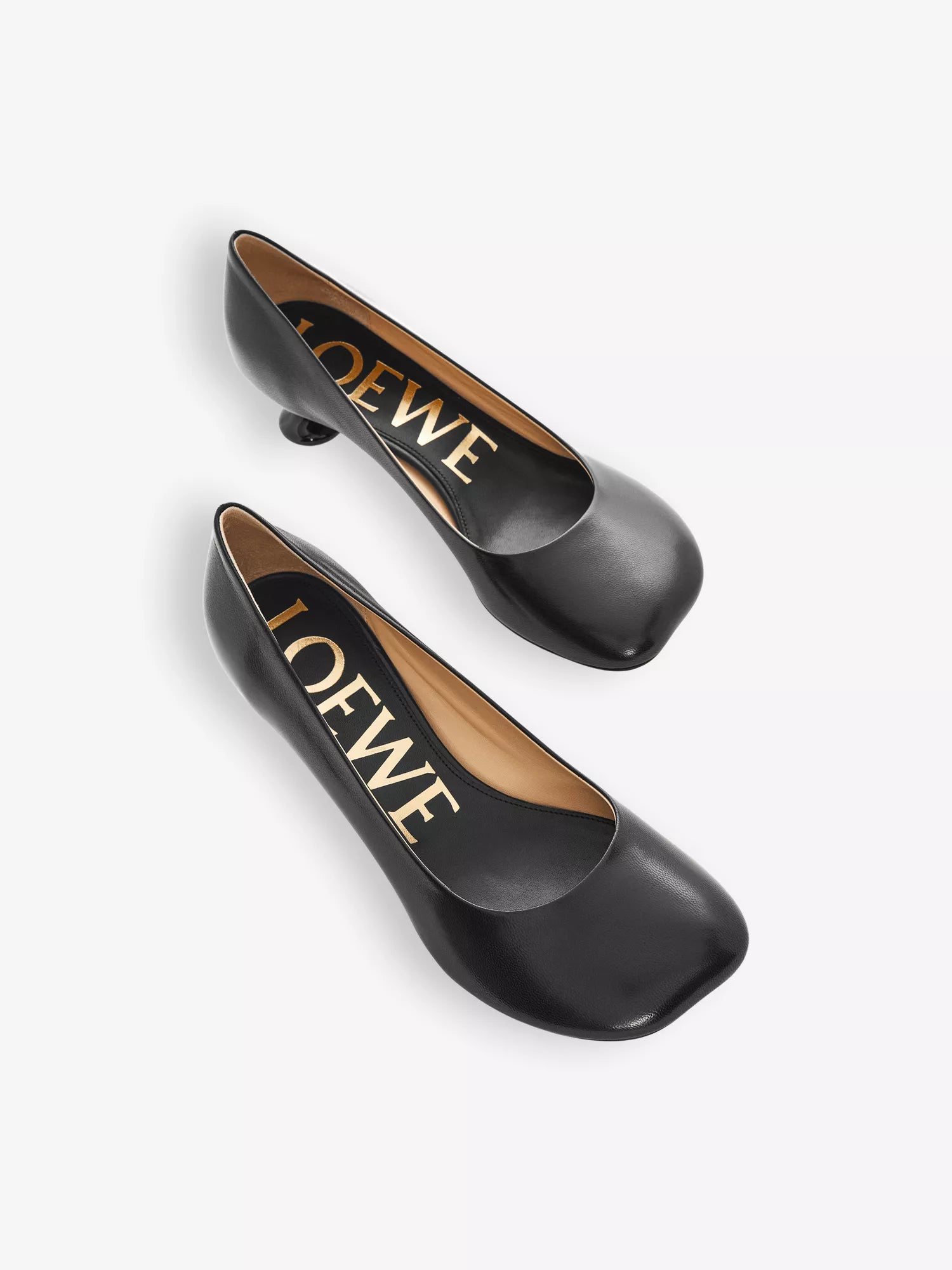 LOEWE  Loewe sculpted-heel leather heeled courts