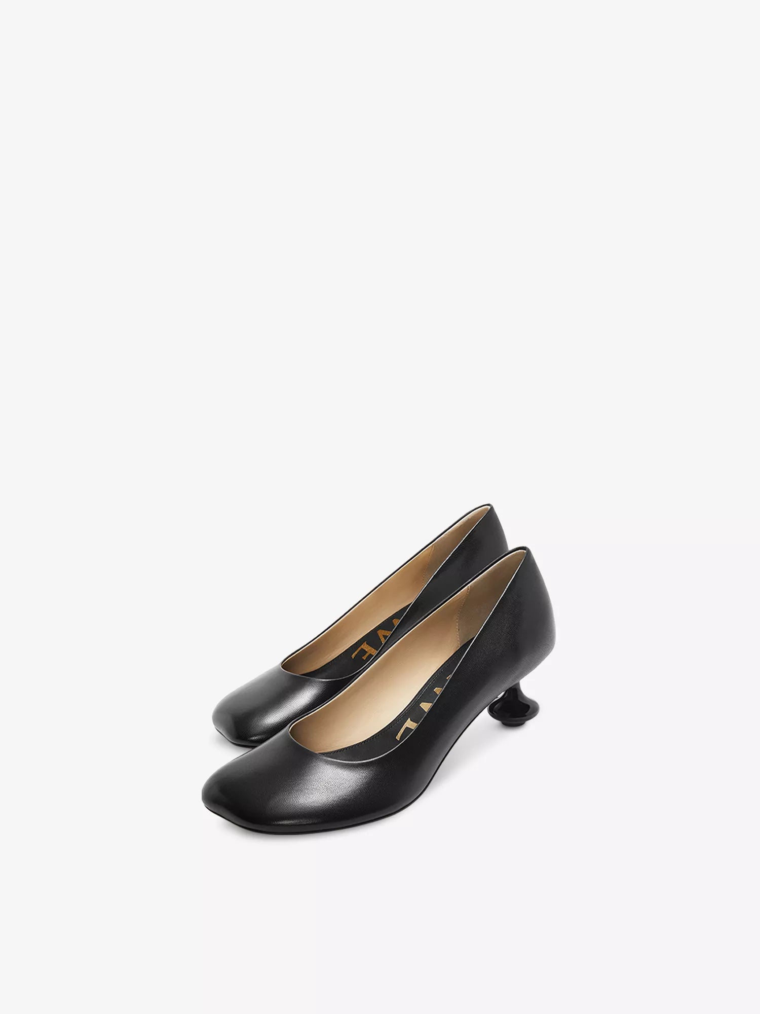 LOEWE  Loewe sculpted-heel leather heeled courts