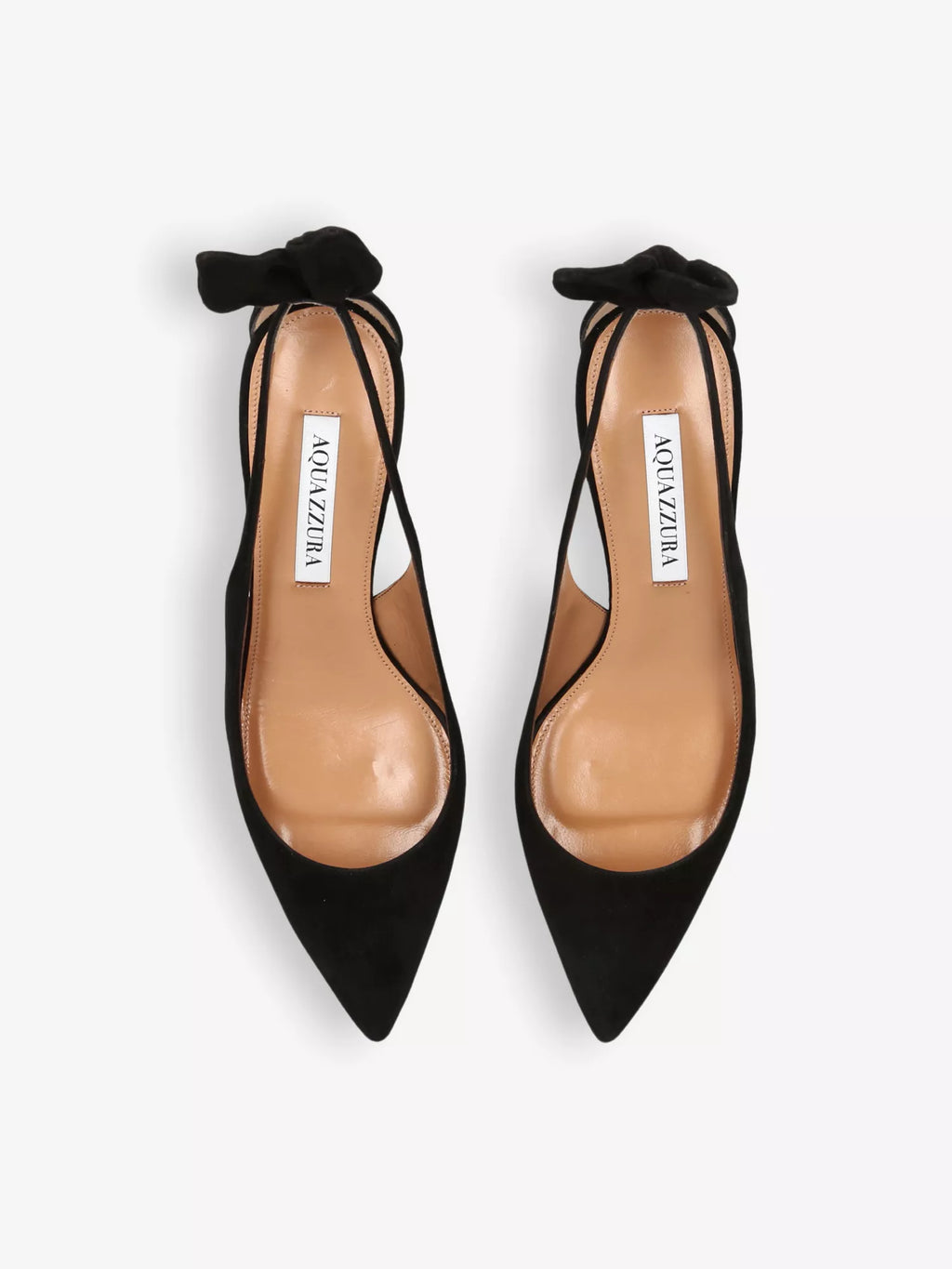 Bow Tie suede heeled pumps