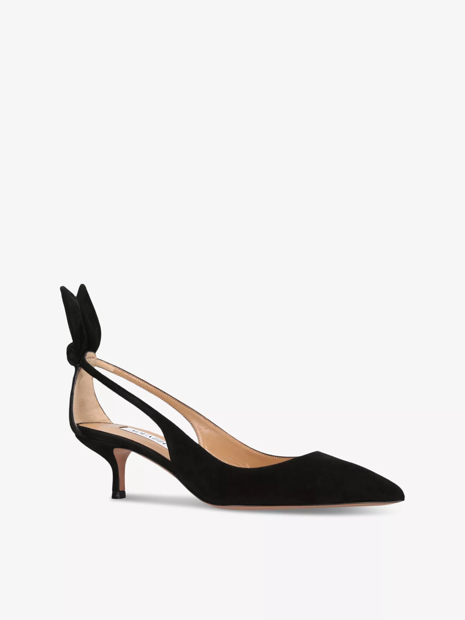 Bow Tie suede heeled pumps