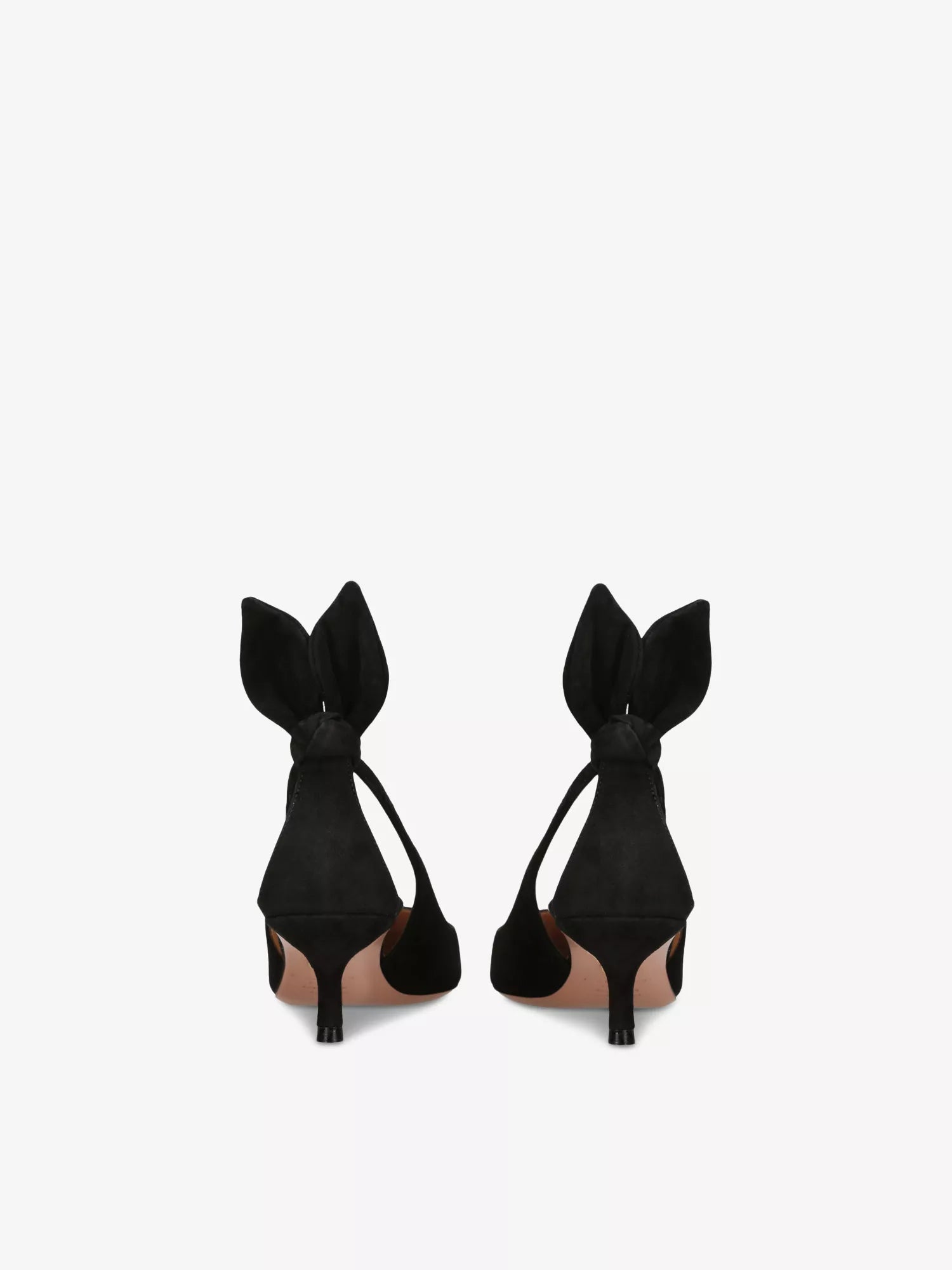 Bow Tie suede heeled pumps