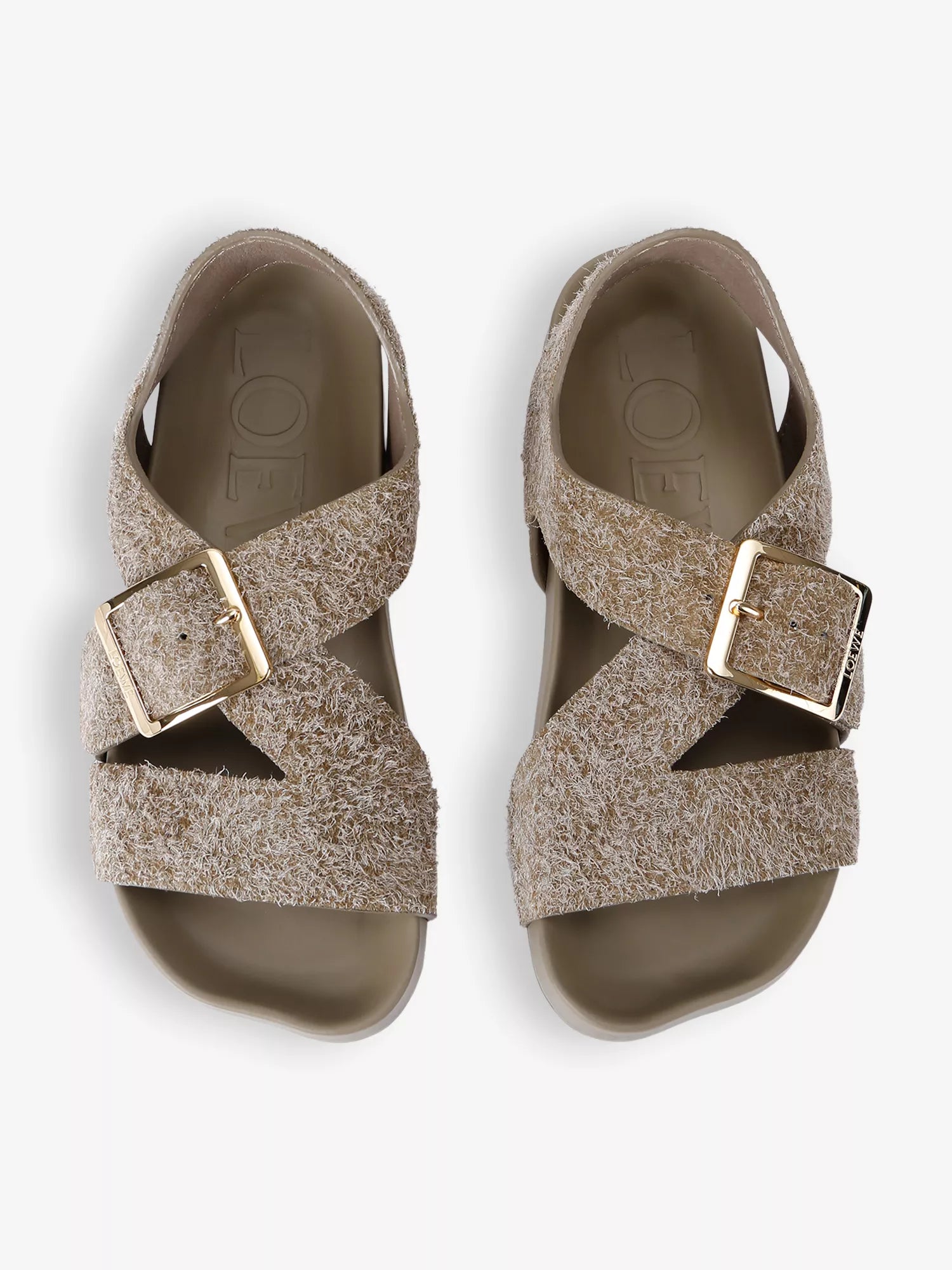 LOEWE &nbsp;Ease buckle-embellished suede sandals