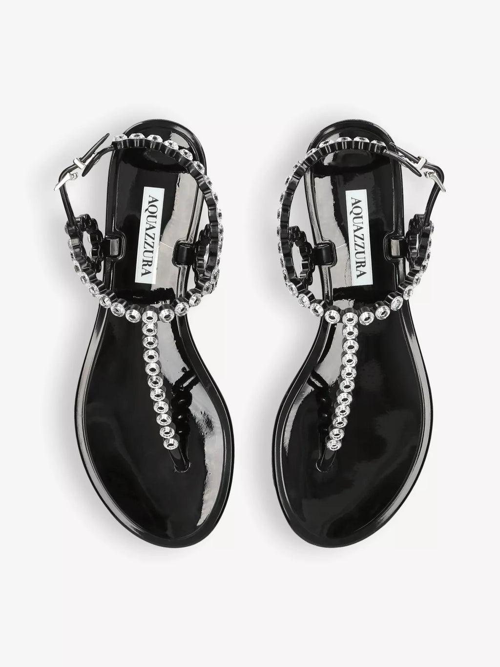 Almost Bare crystal-embellished T-bar jelly sandals