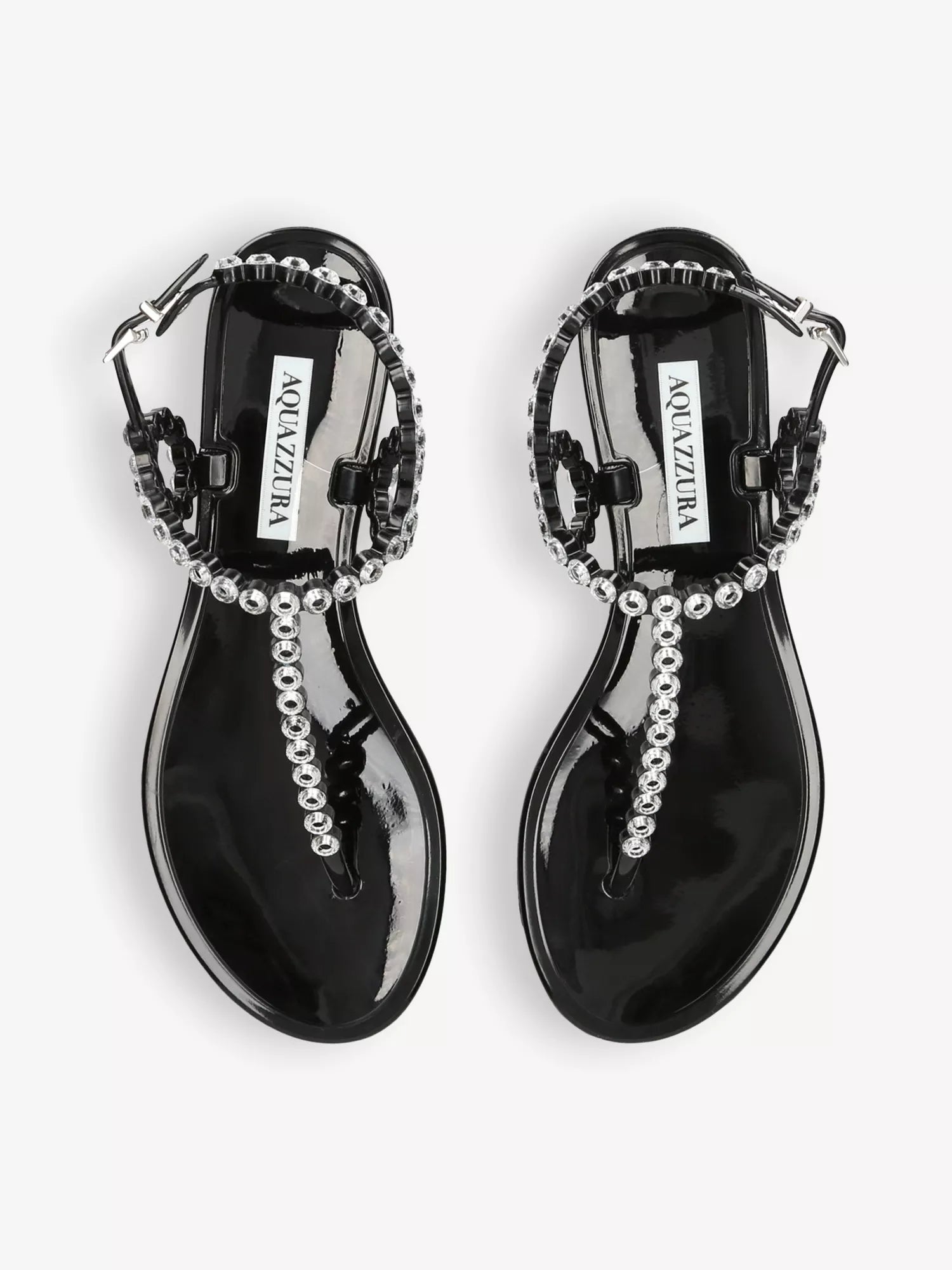 Almost Bare crystal-embellished T-bar jelly sandals