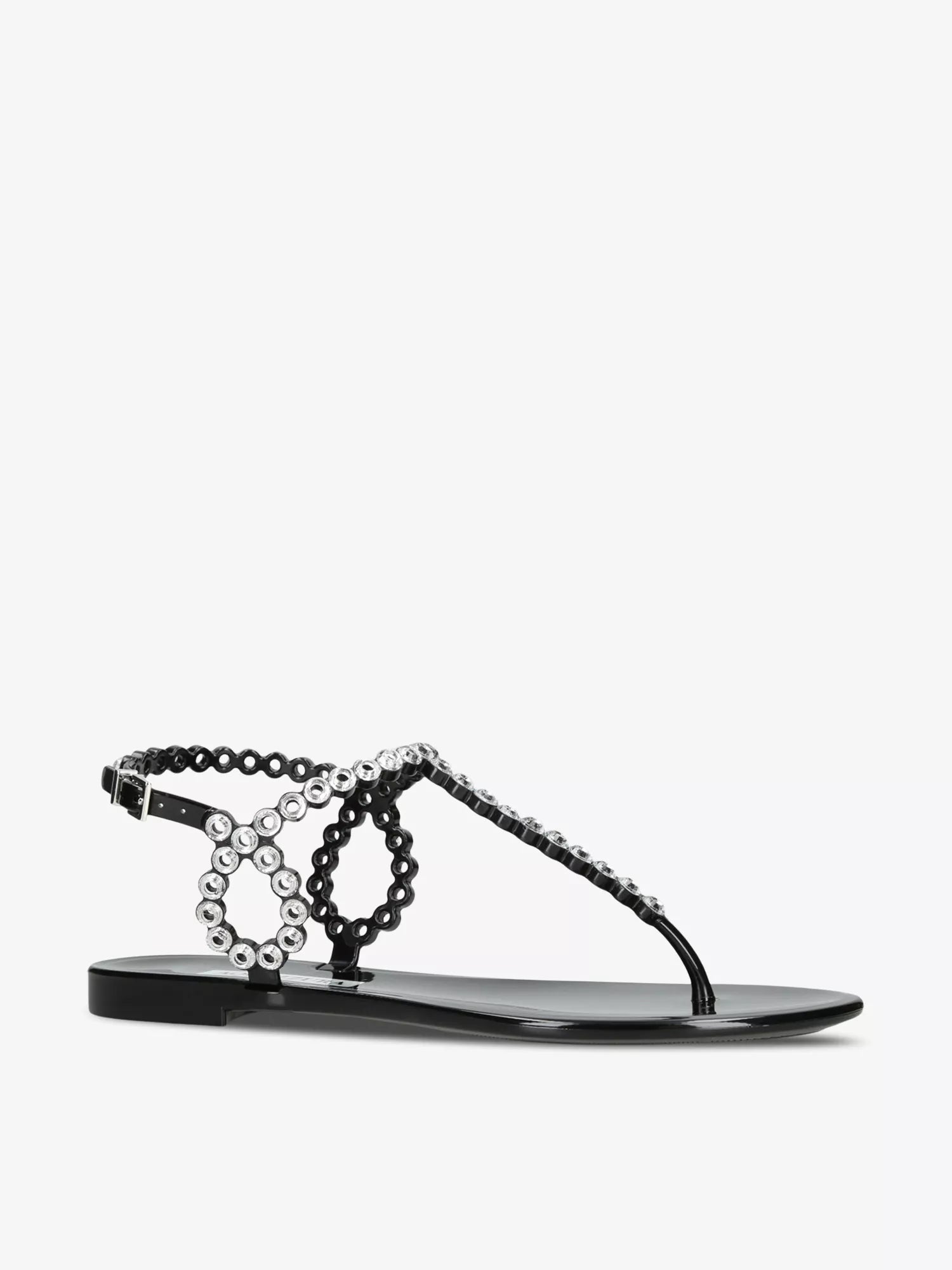 Almost Bare crystal-embellished T-bar jelly sandals