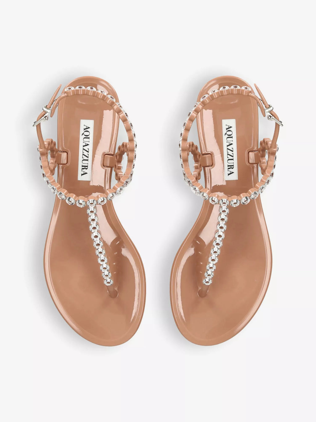 Almost Bare crystal-embellished T-bar jelly sandals