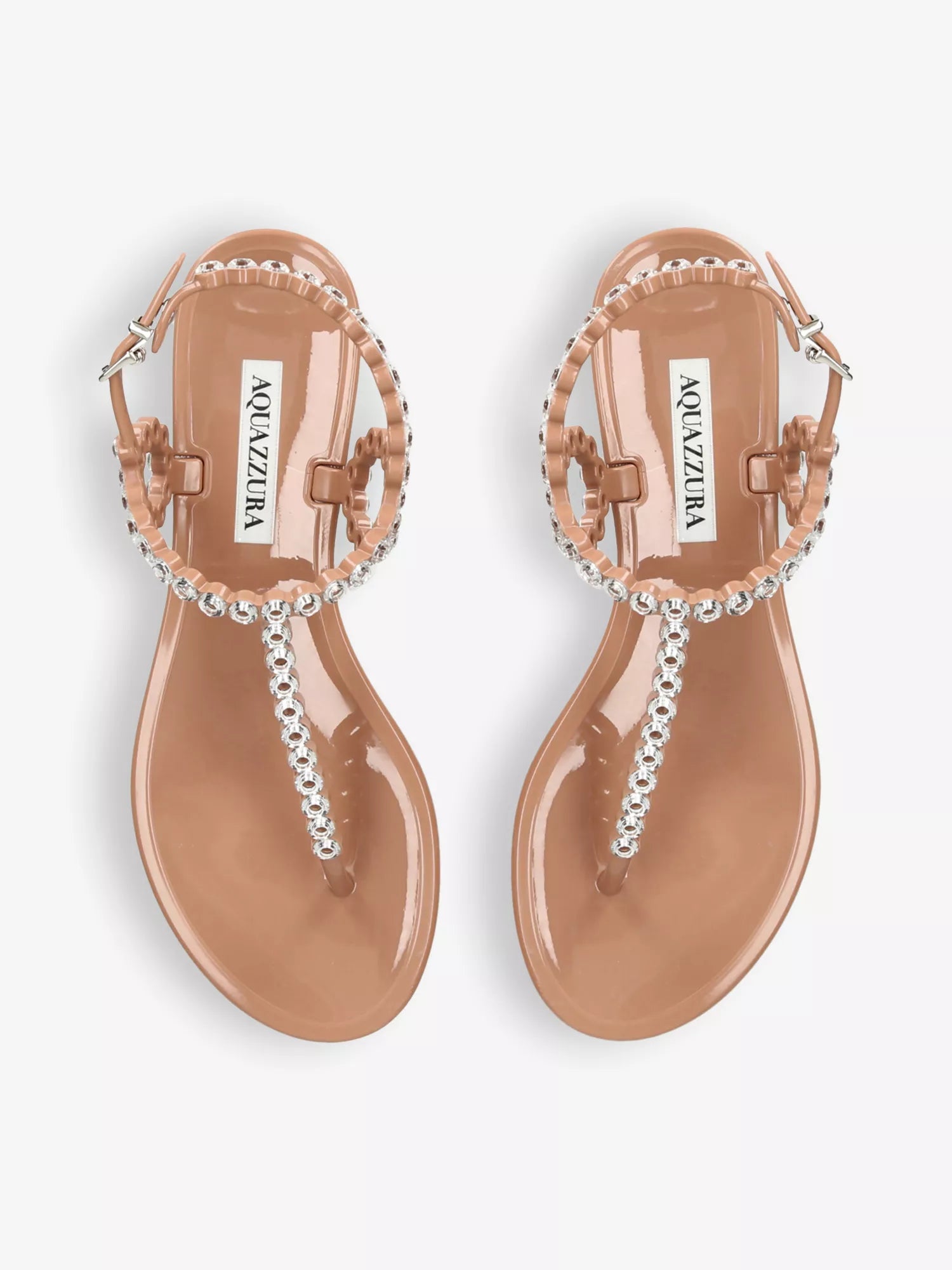Almost Bare crystal-embellished T-bar jelly sandals