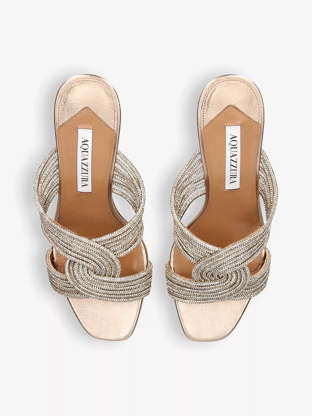 Gatsby 75 crystal-embellished satin heeled mules