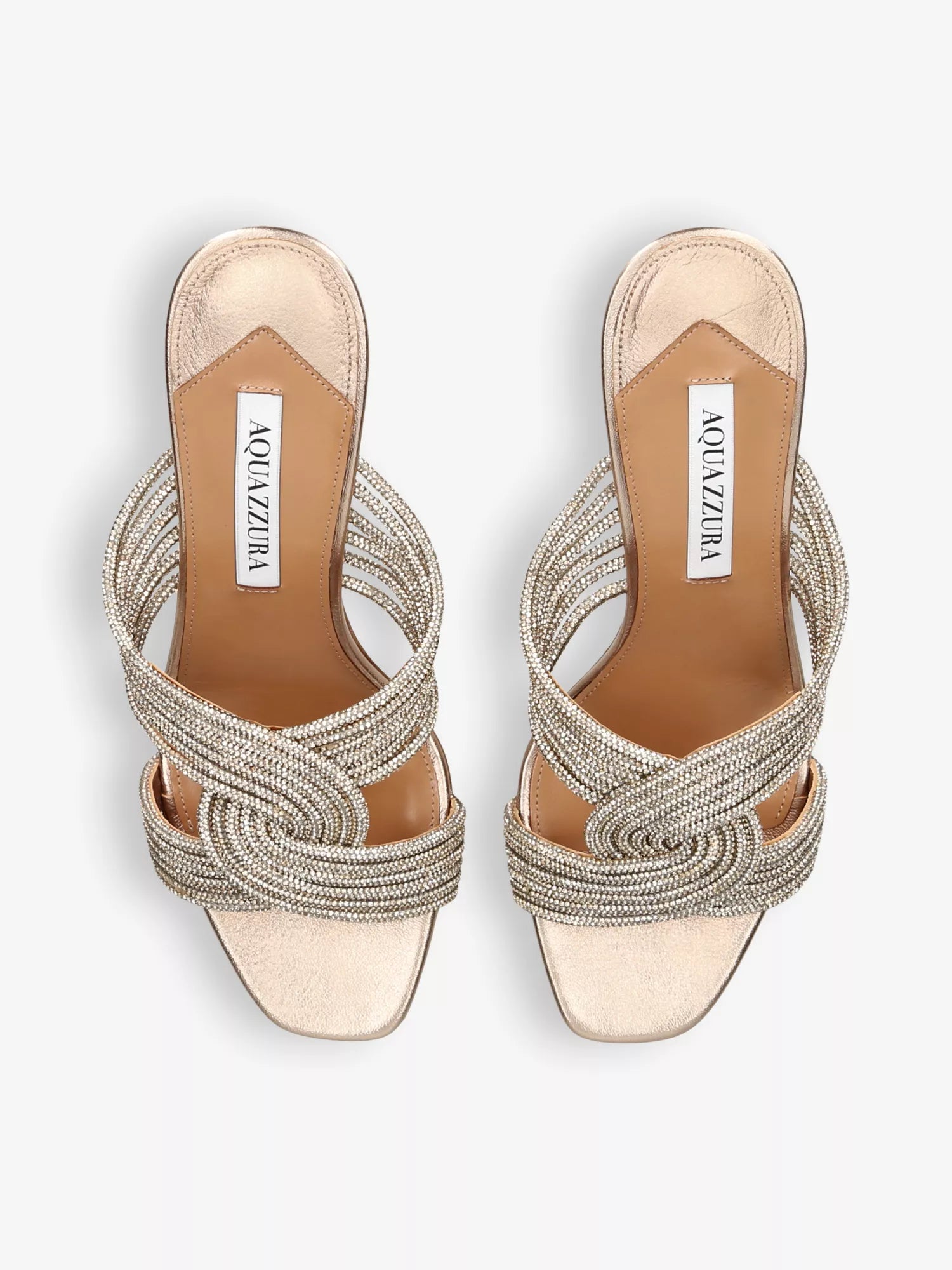 Gatsby 75 crystal-embellished satin heeled mules