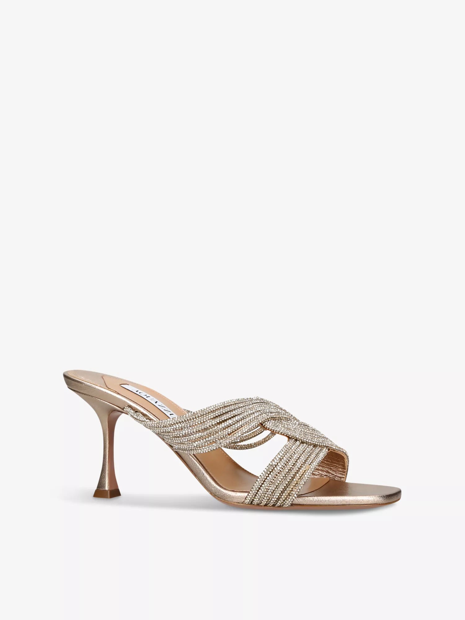 Gatsby 75 crystal-embellished satin heeled mules