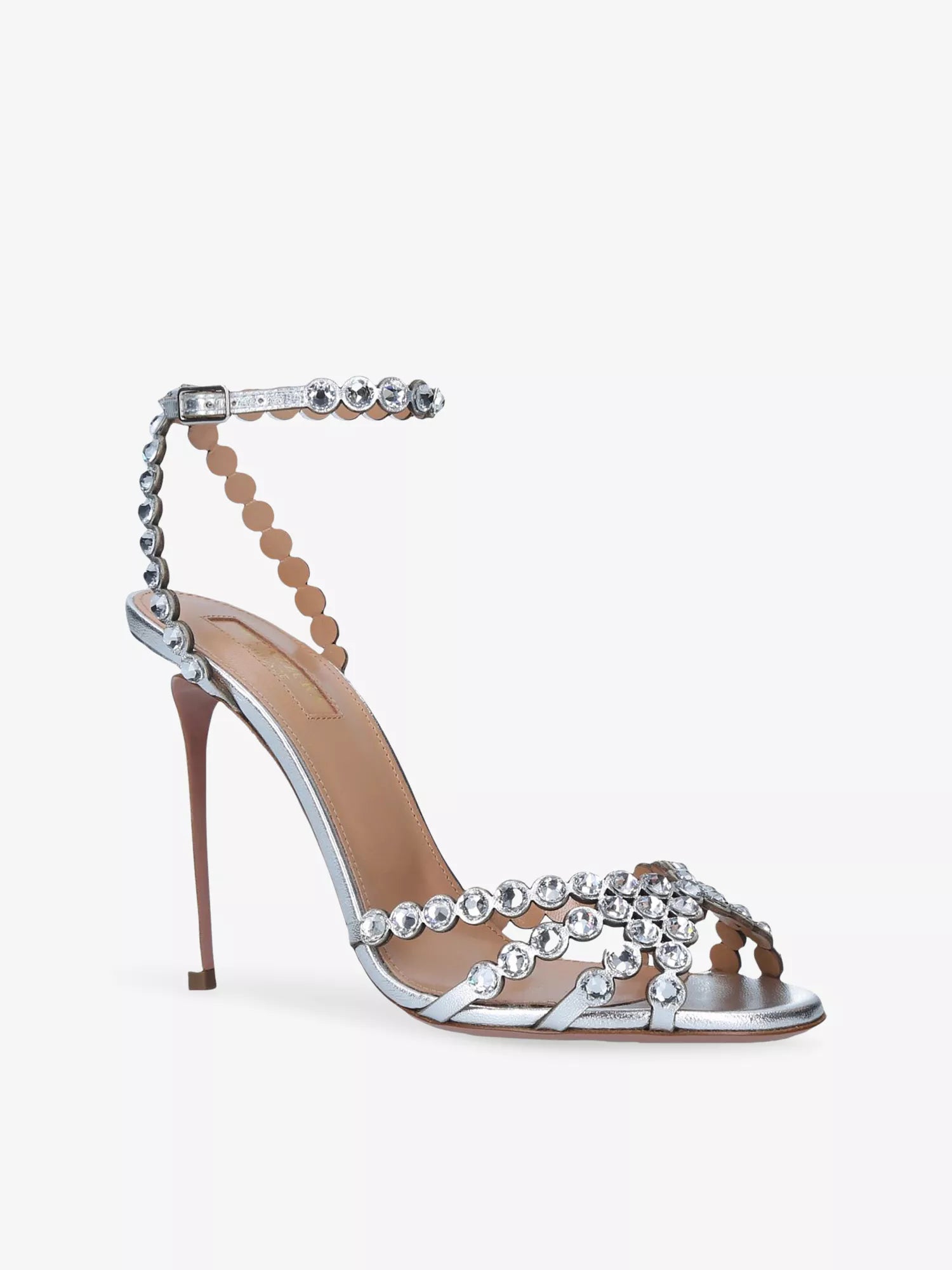 Tequila 105 Crystal-Embellished Leather Heeled Sandals