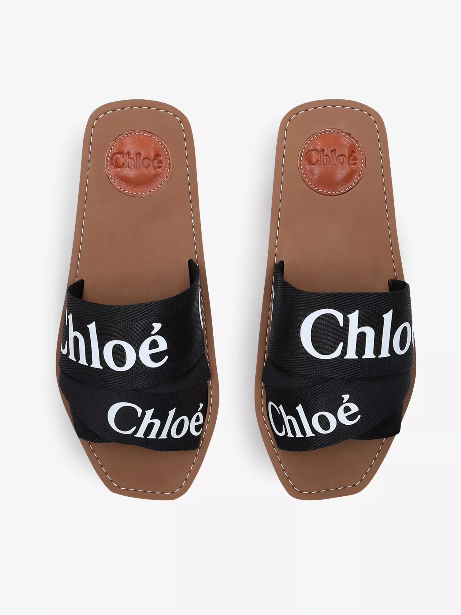 CHLOE  Woody logo-print canvas sandals