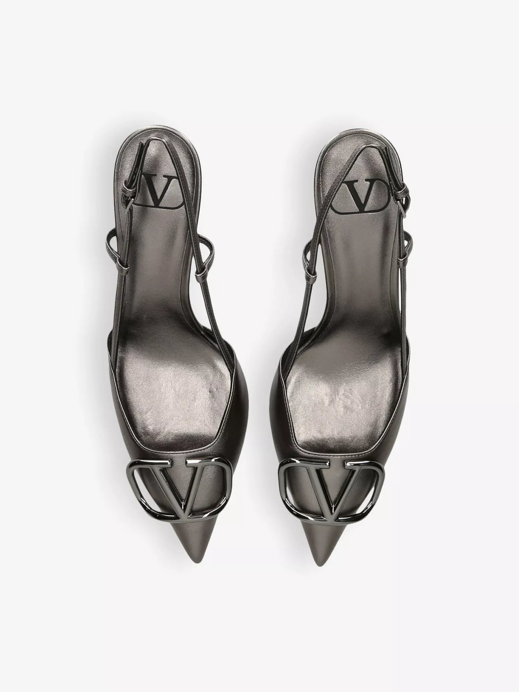 VLogo slingback leather heeled courts