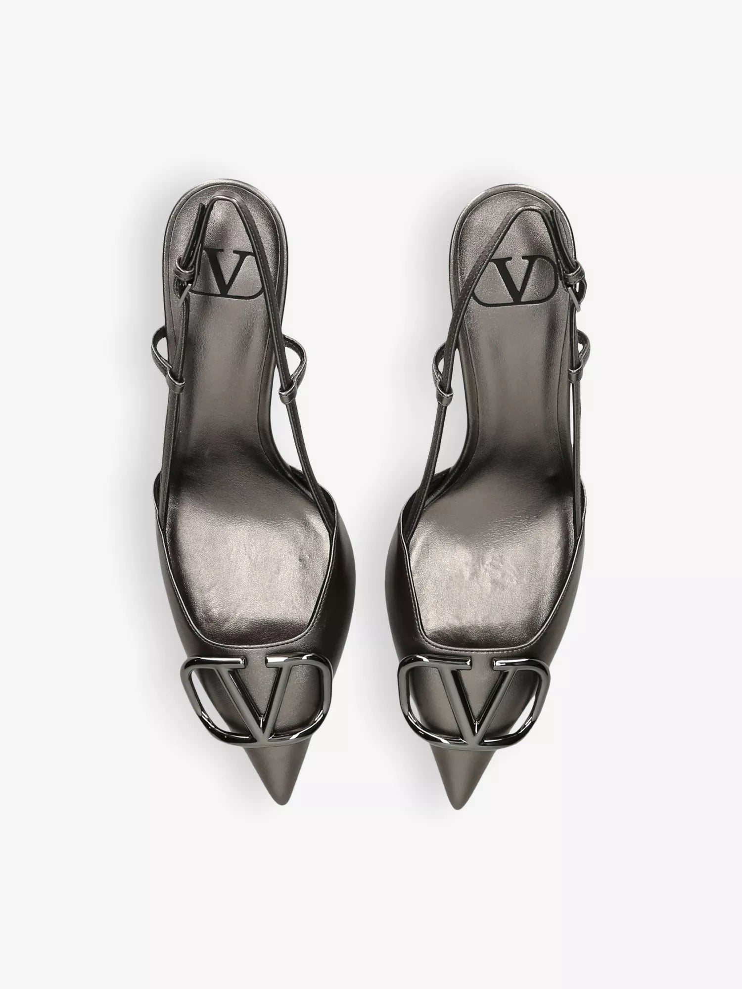 VLogo slingback leather heeled courts