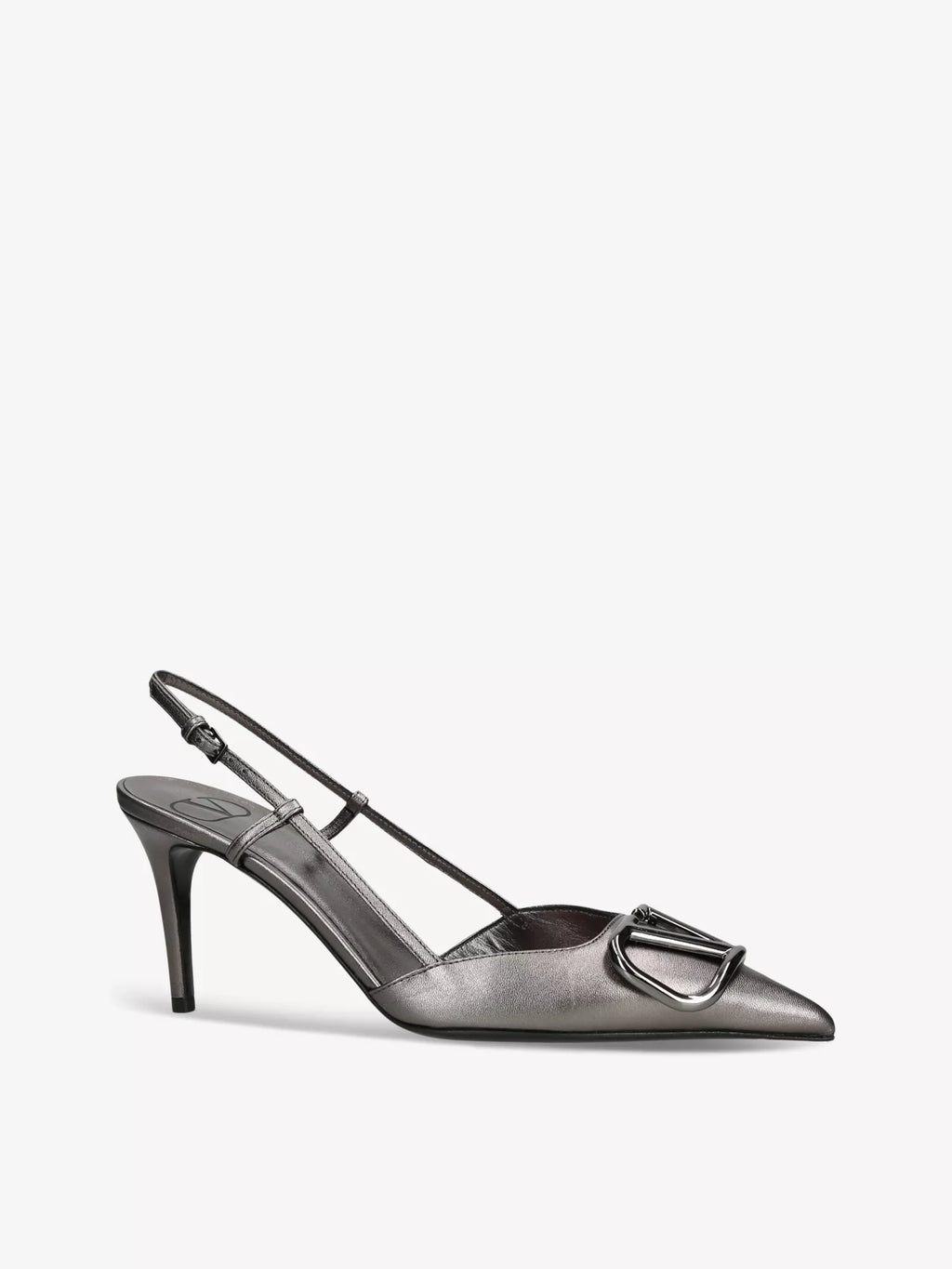 VLogo slingback leather heeled courts
