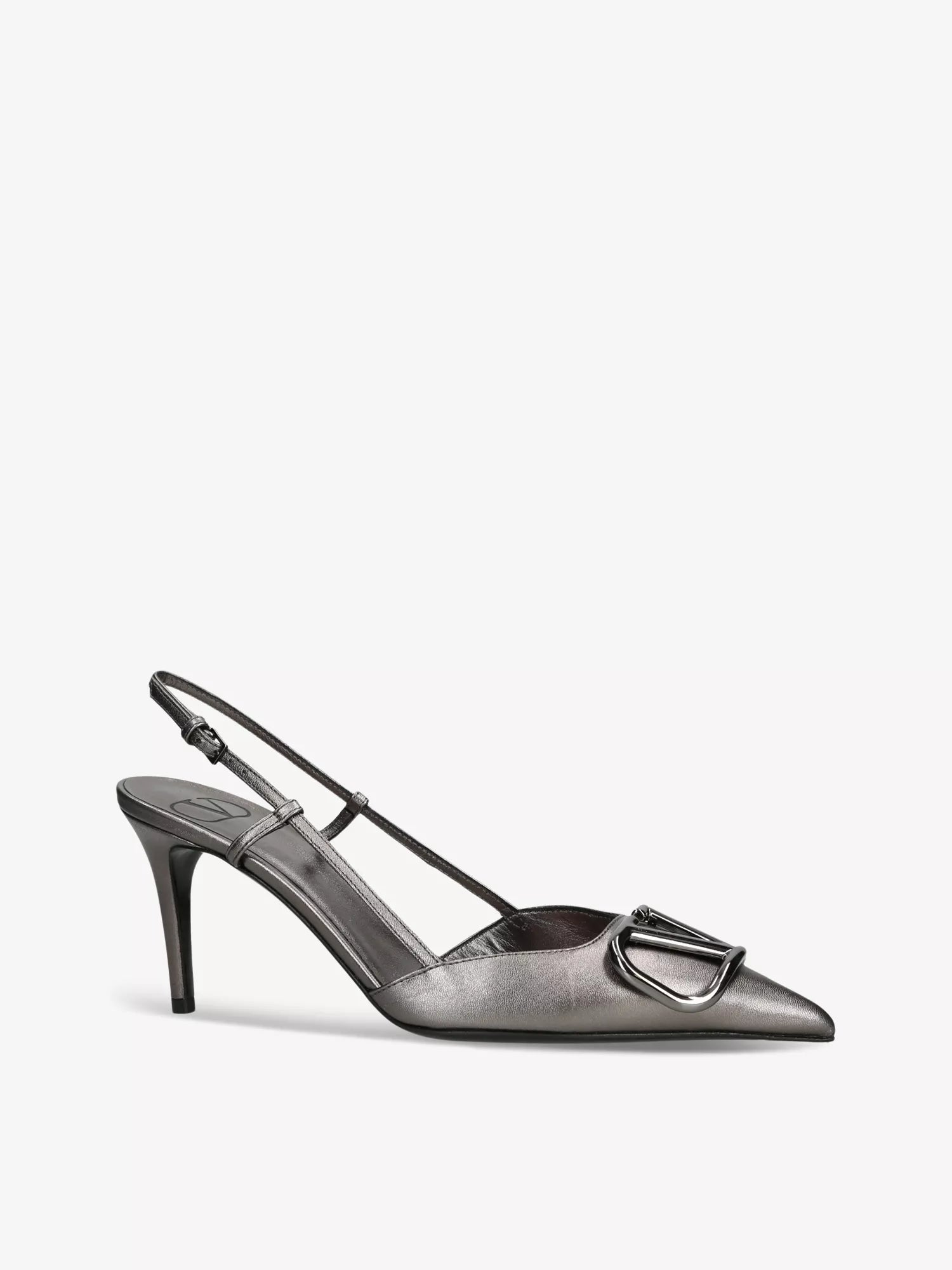 VLogo slingback leather heeled courts