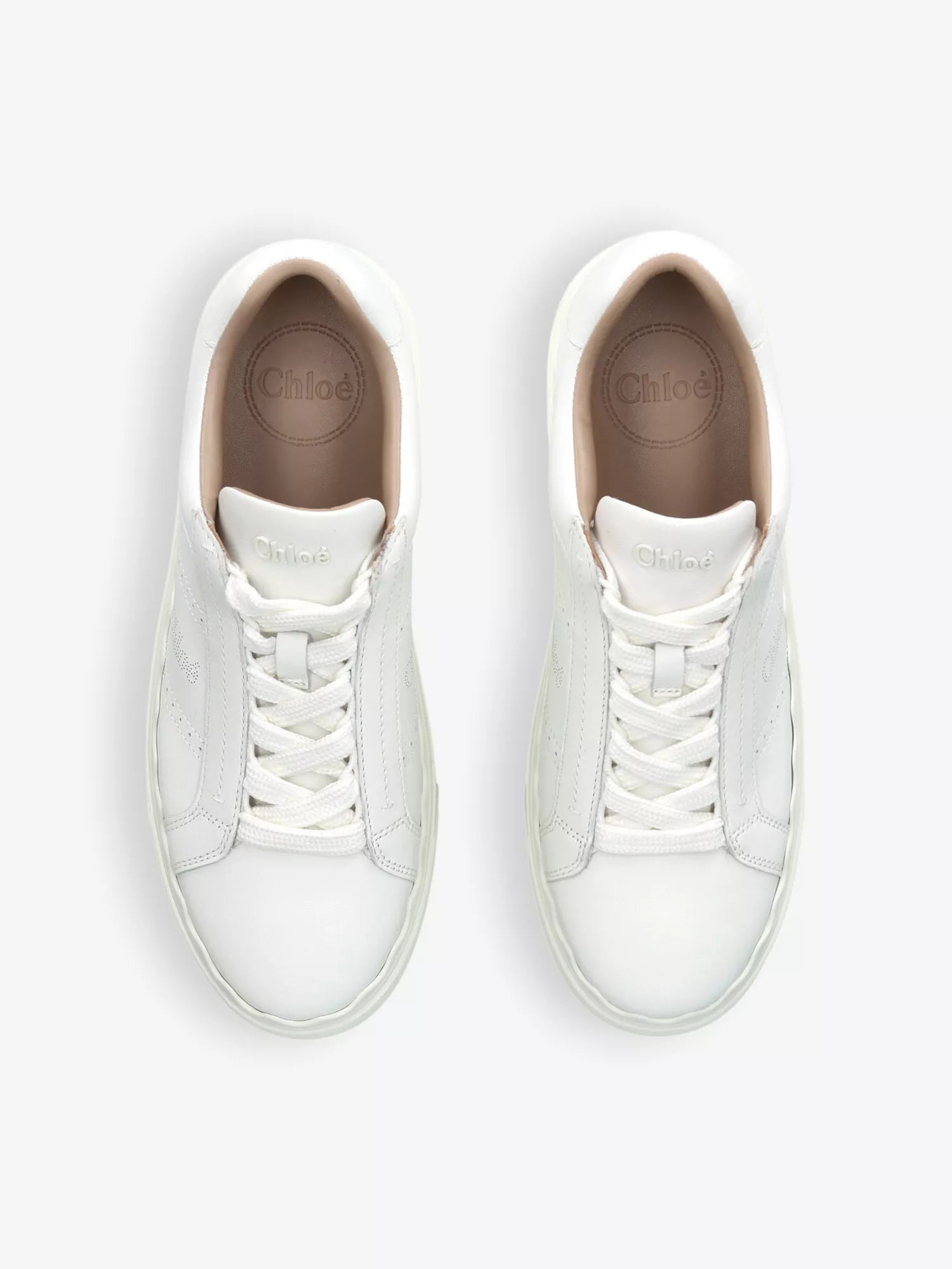 CHLOE  Lauren perforated leather low-top trainers