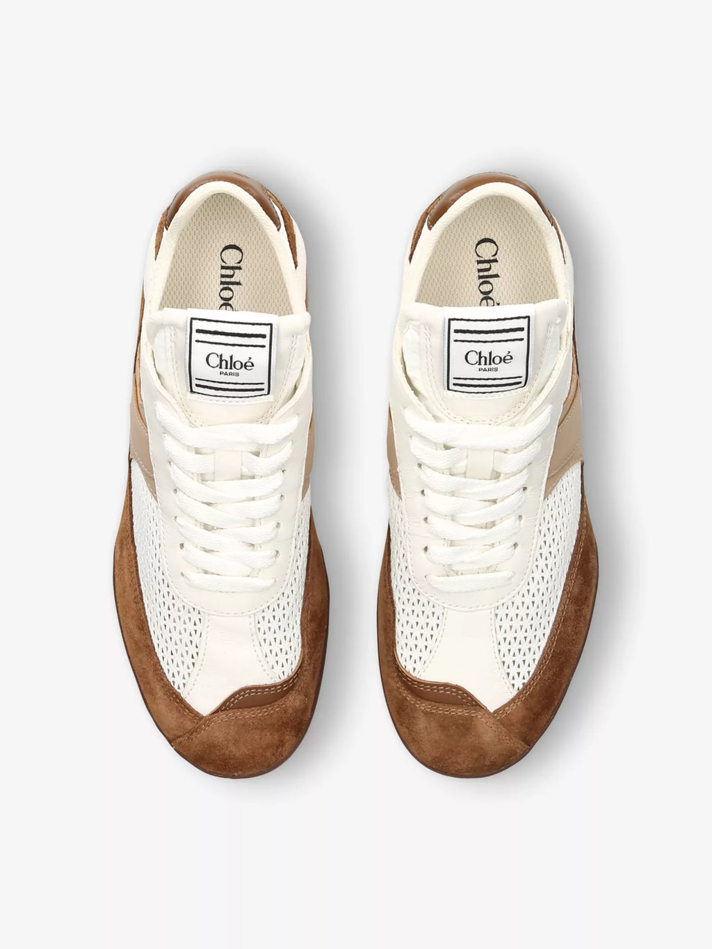 Kick brand-patch low-top suede trainers