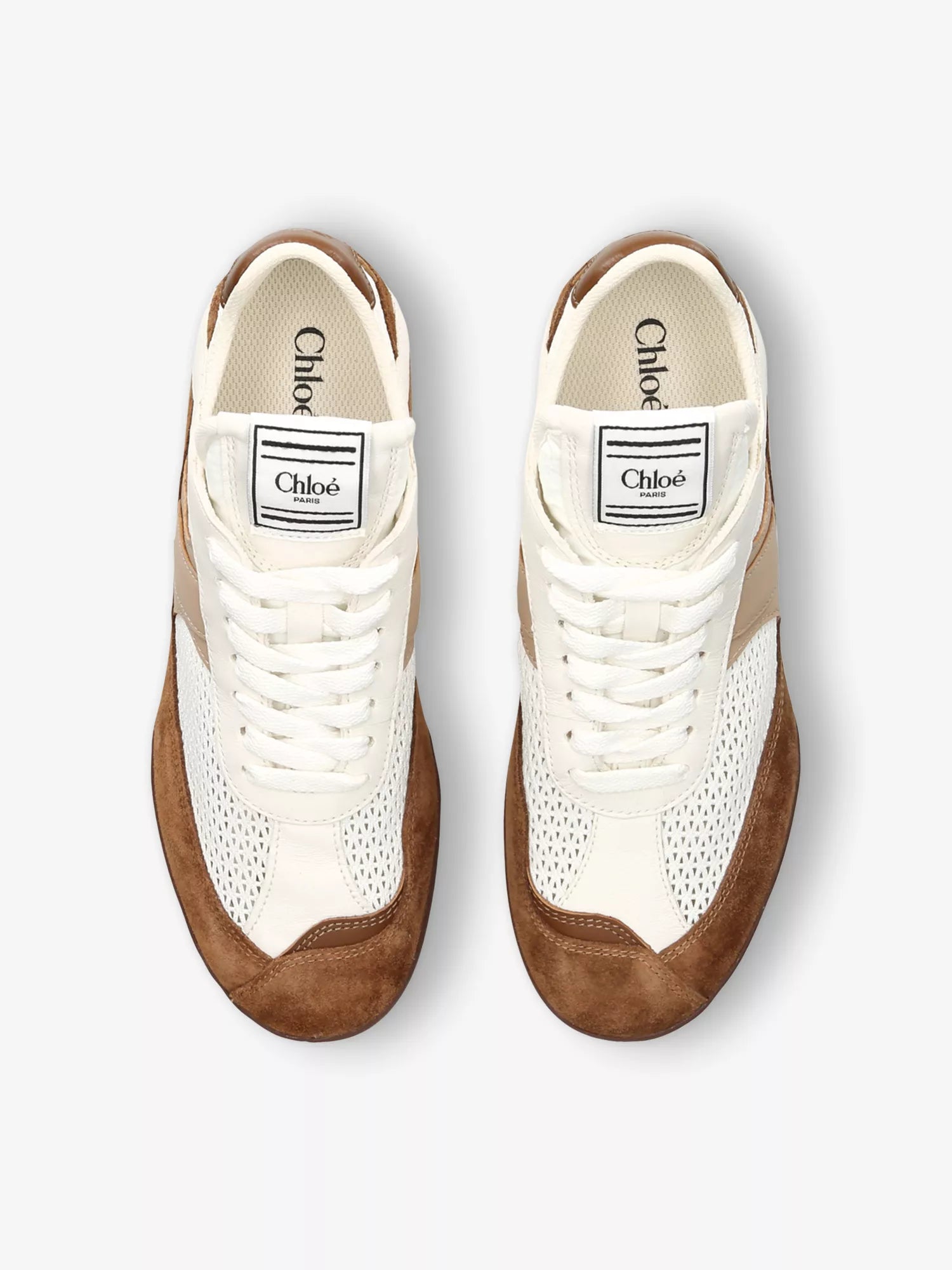Kick brand-patch low-top suede trainers