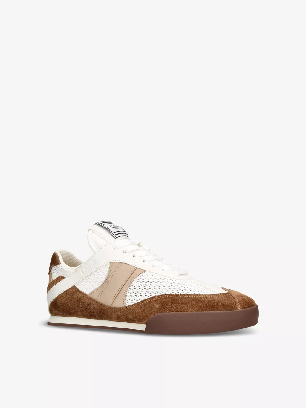 Kick brand-patch low-top suede trainers