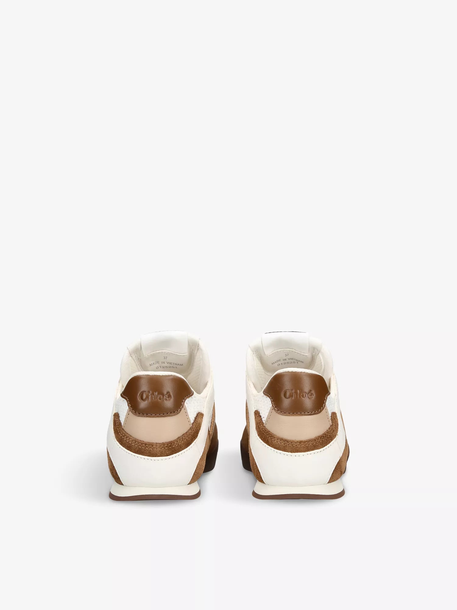 Kick brand-patch low-top suede trainers