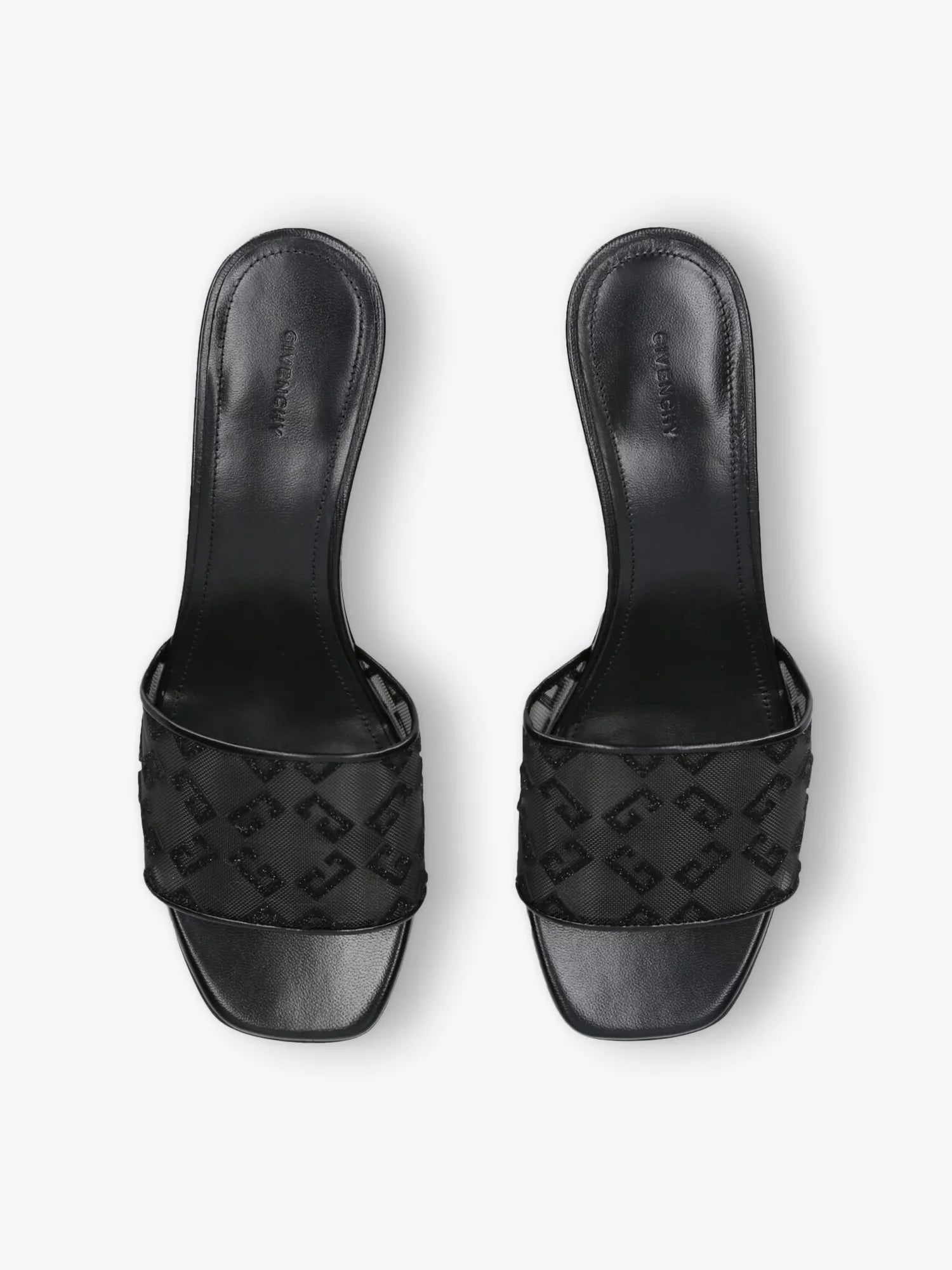 GIVENCHY G Cube 4G Transparent-Mesh Heeled Mules