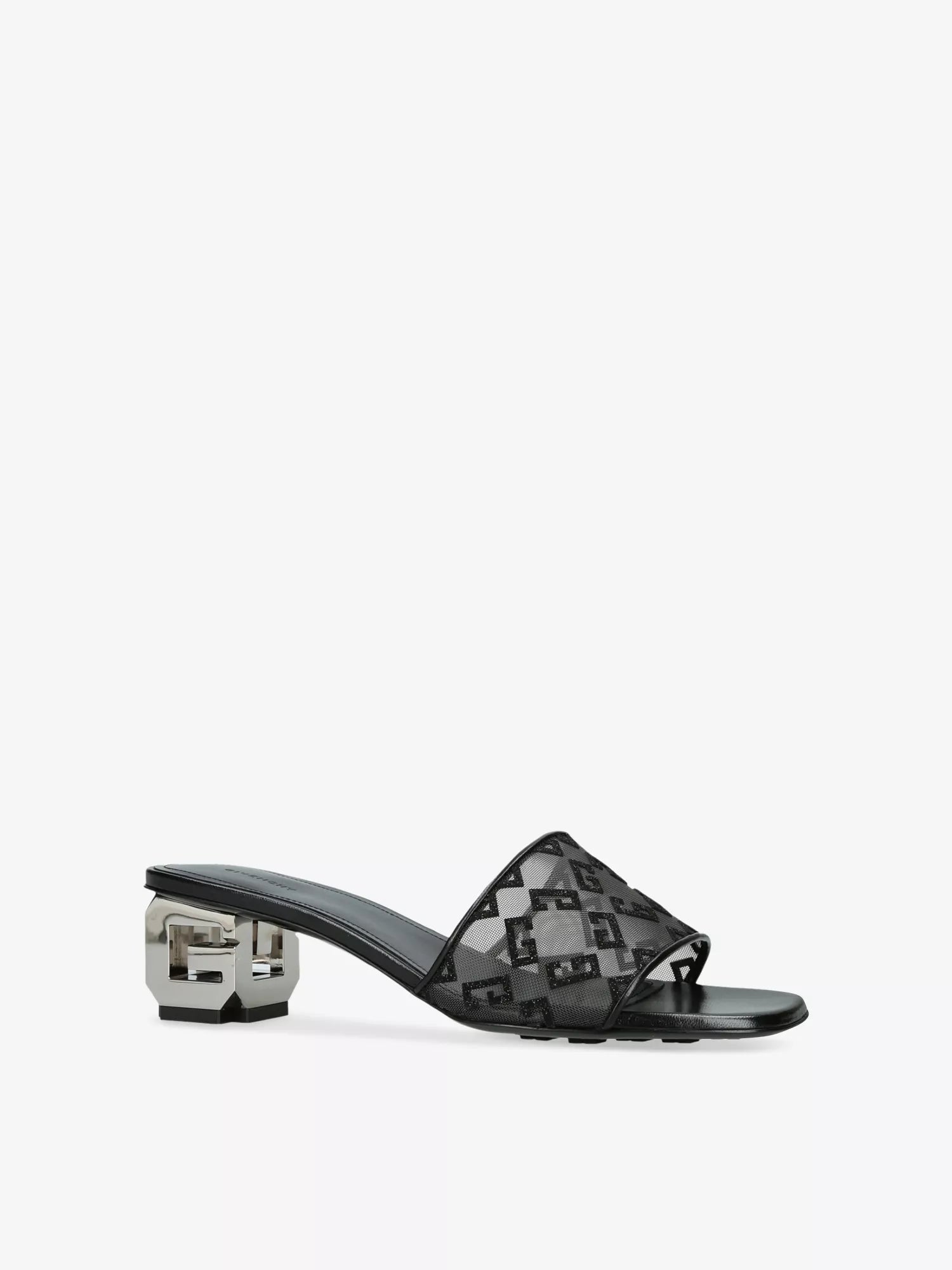 GIVENCHY G Cube 4G Transparent-Mesh Heeled Mules