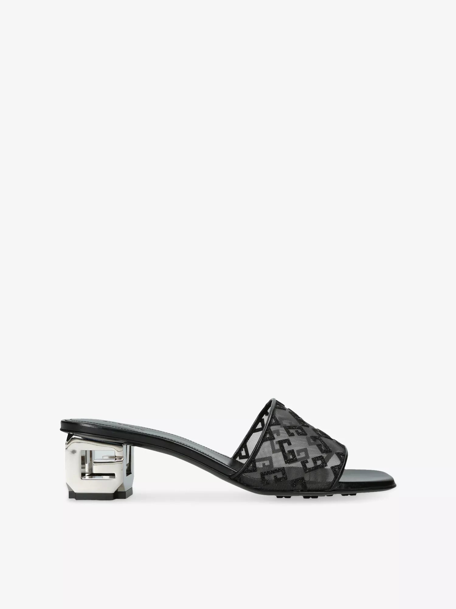 GIVENCHY G Cube 4G Transparent-Mesh Heeled Mules