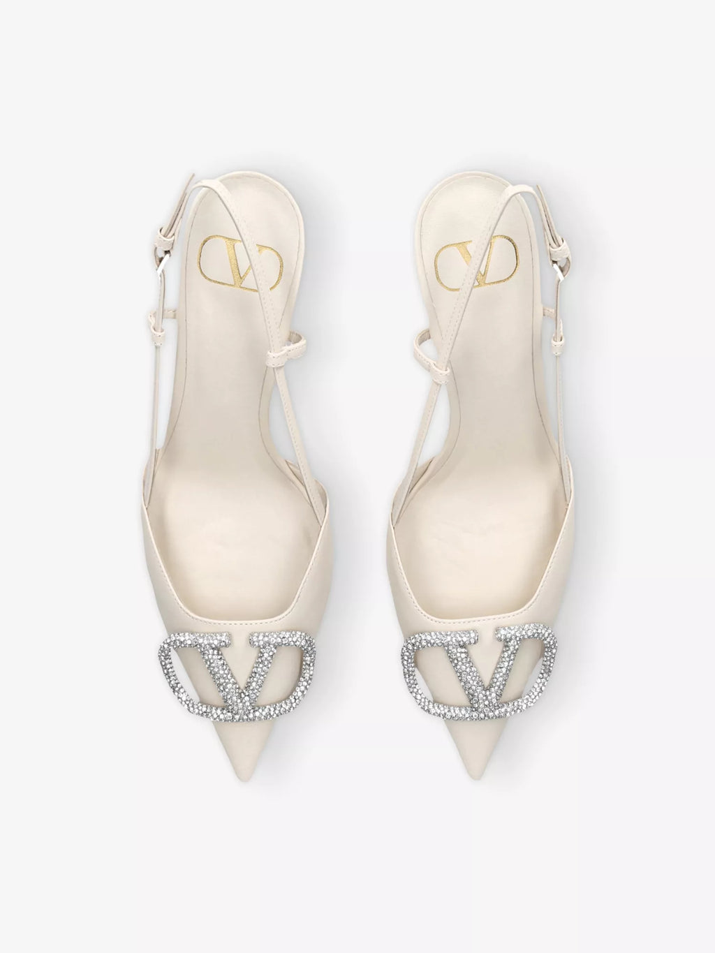 VLogo Signature 80 leather slingback pumps