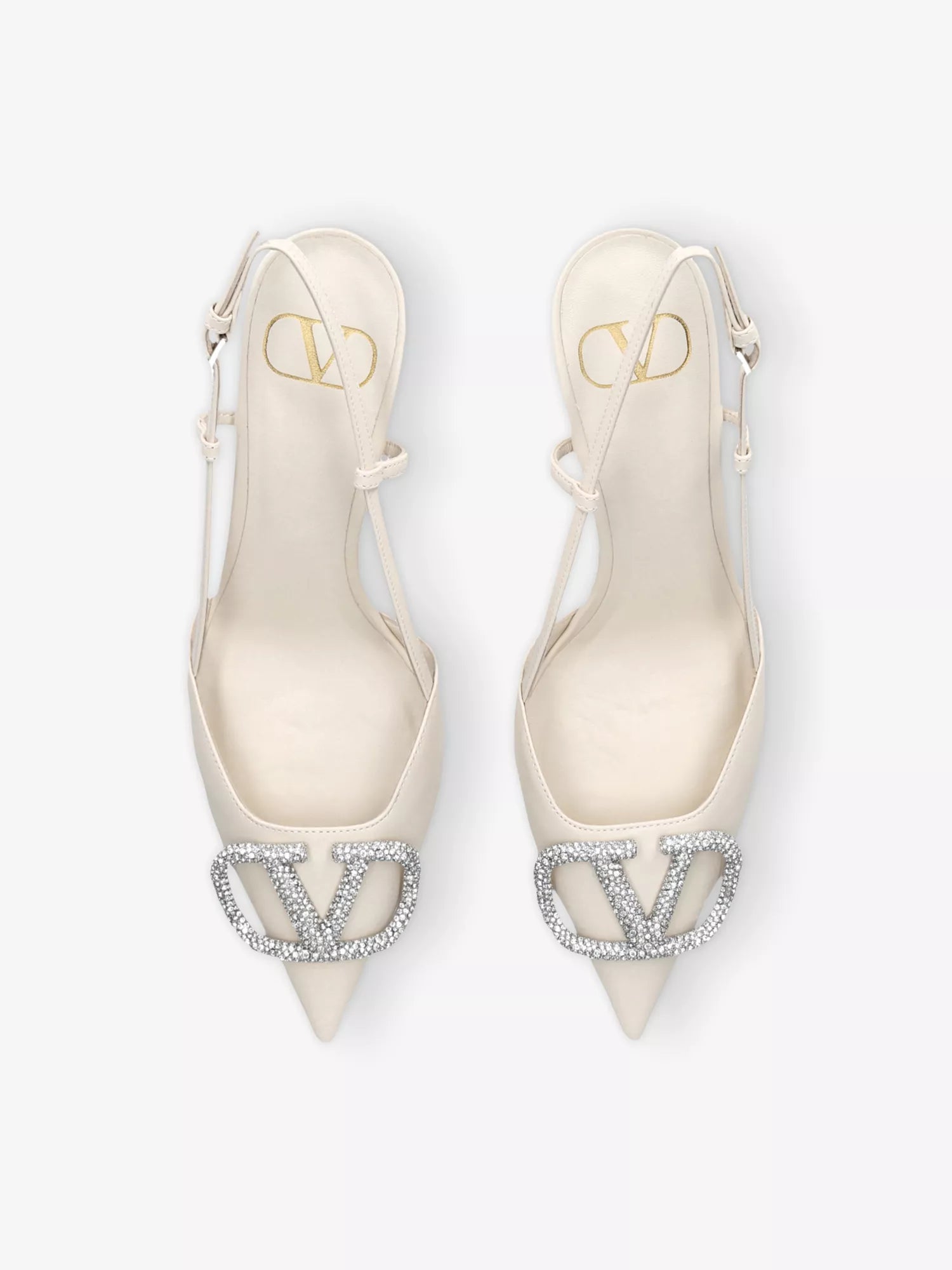 VLogo Signature 80 leather slingback pumps
