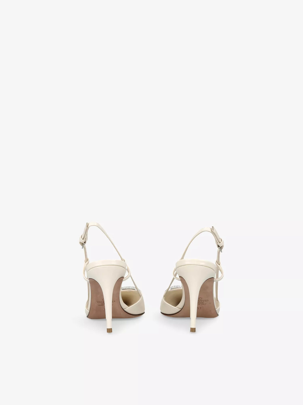 VLogo Signature 80 leather slingback pumps