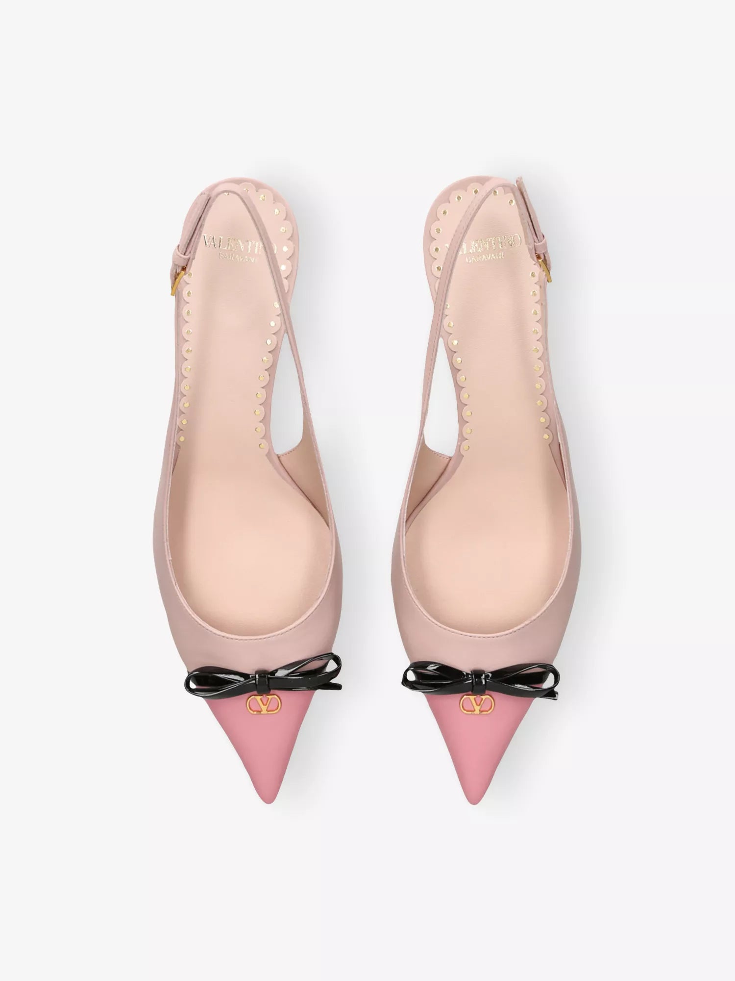 Bepointyn 45 Bow-Embroidered Slingback Patent-Leather Heeled Courts