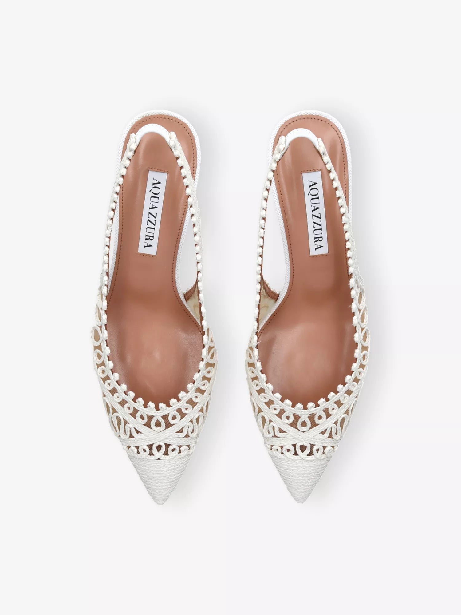 AQUAZZURA  Kahlo 50 Raffia Slingback Courts