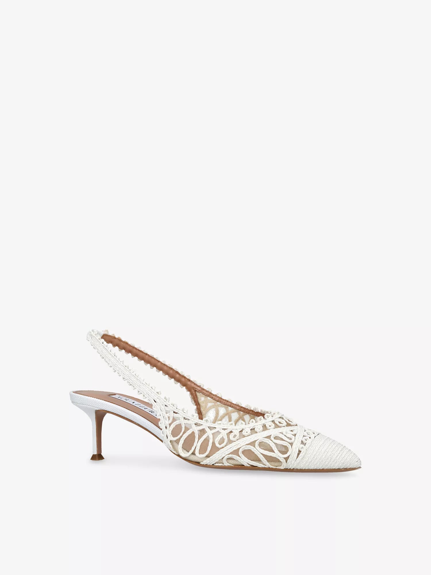 AQUAZZURA  Kahlo 50 Raffia Slingback Courts