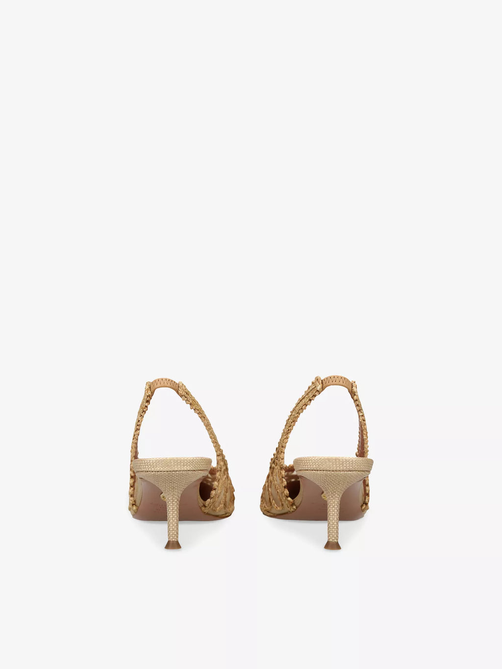AQUAZZURA Kahlo Sling 50 Raffia And Mesh Heeled Courts