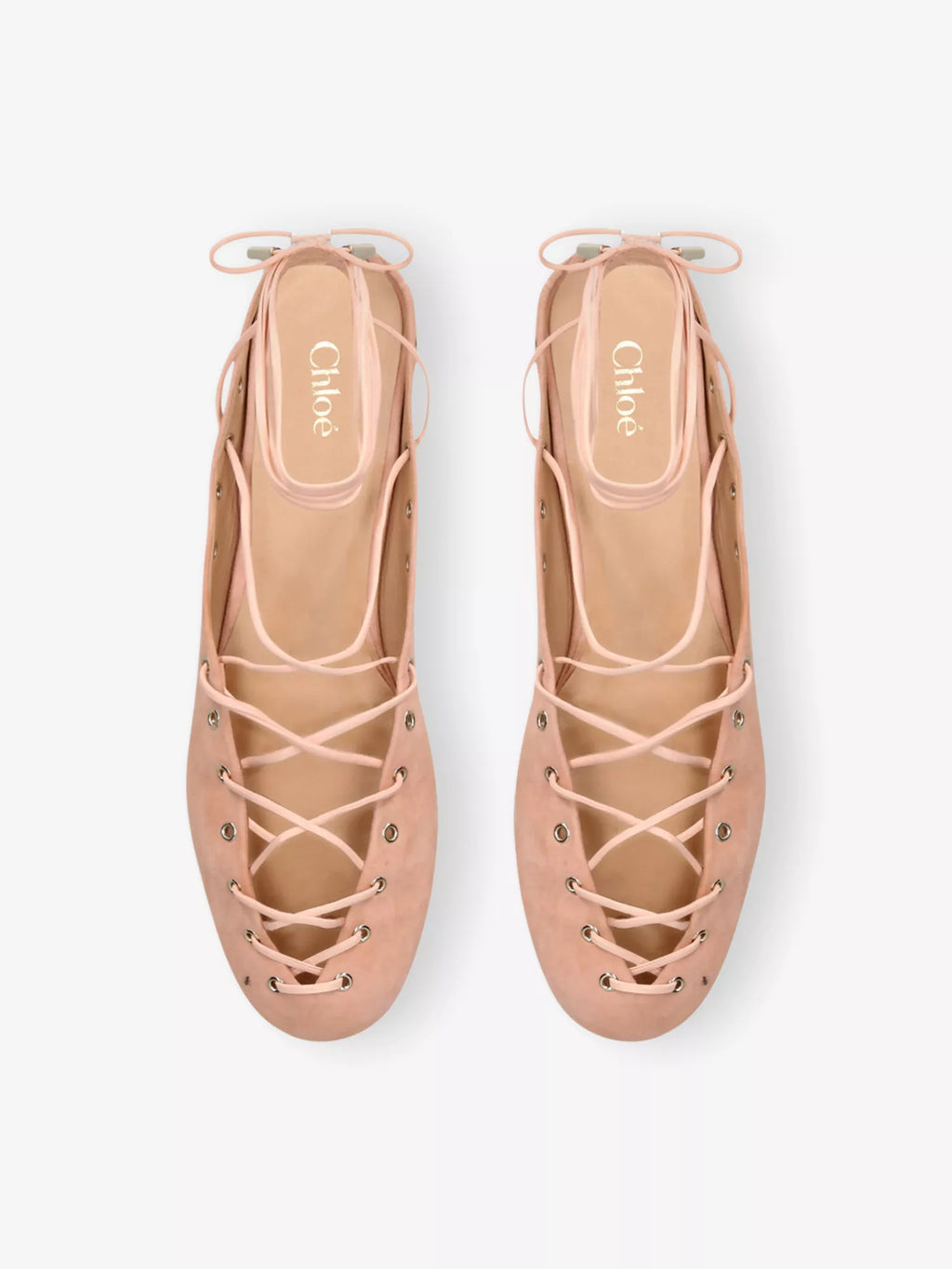 CHLOE  Ghillies Leather Ballerina Flats