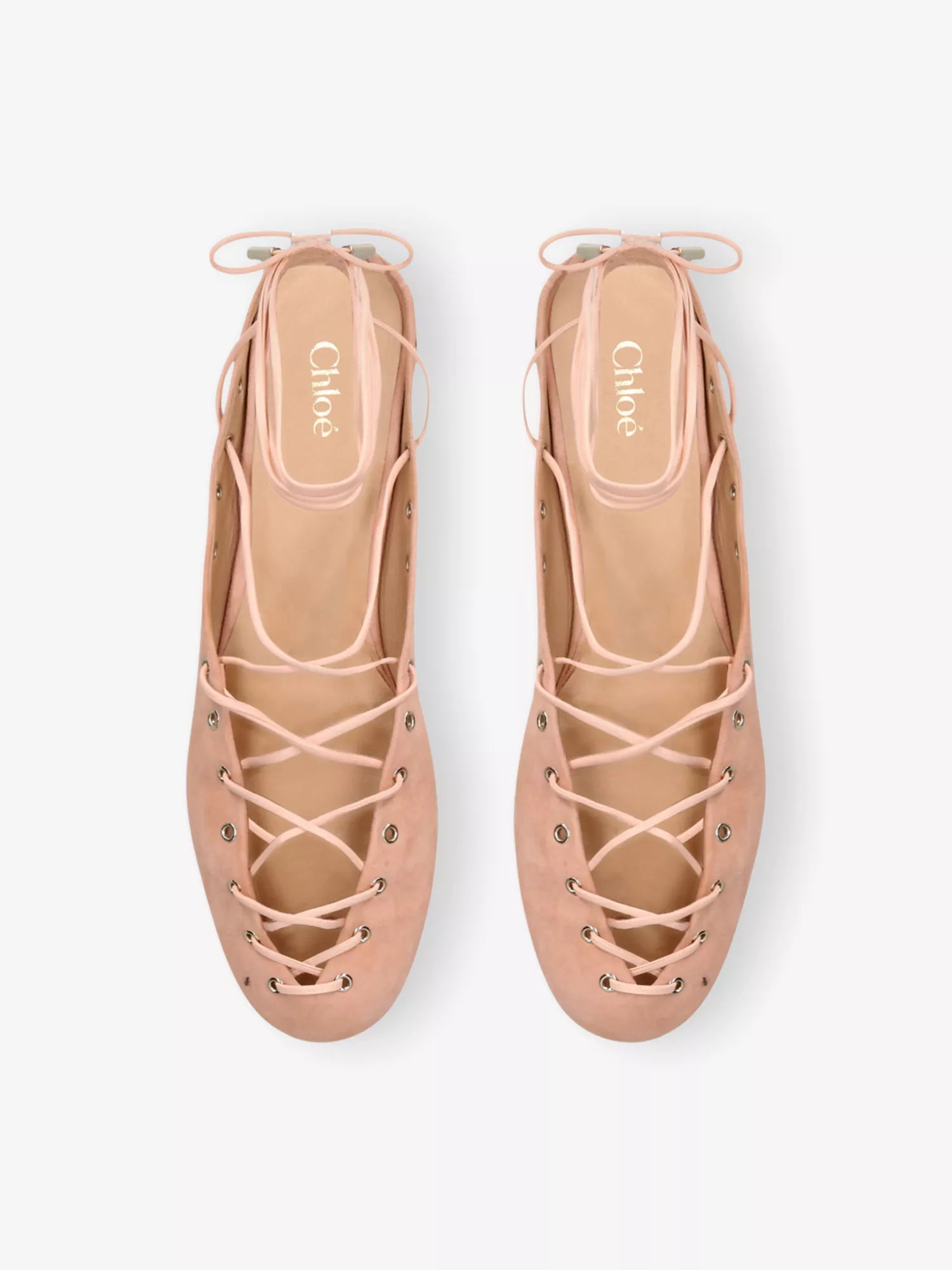 CHLOE  Ghillies Leather Ballerina Flats