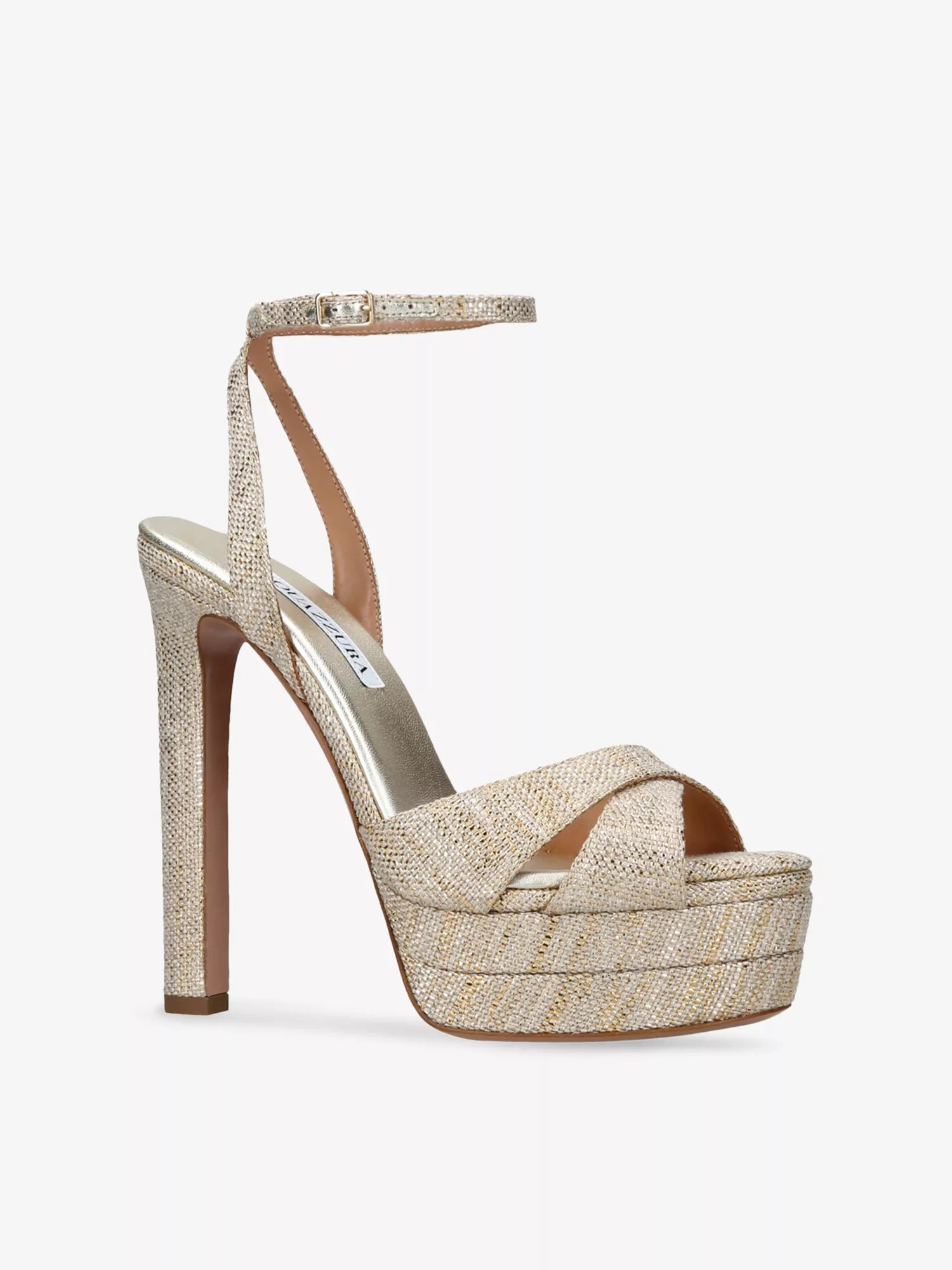Divine Plateau 130 Metallic-Woven Platform Heeled Sandals