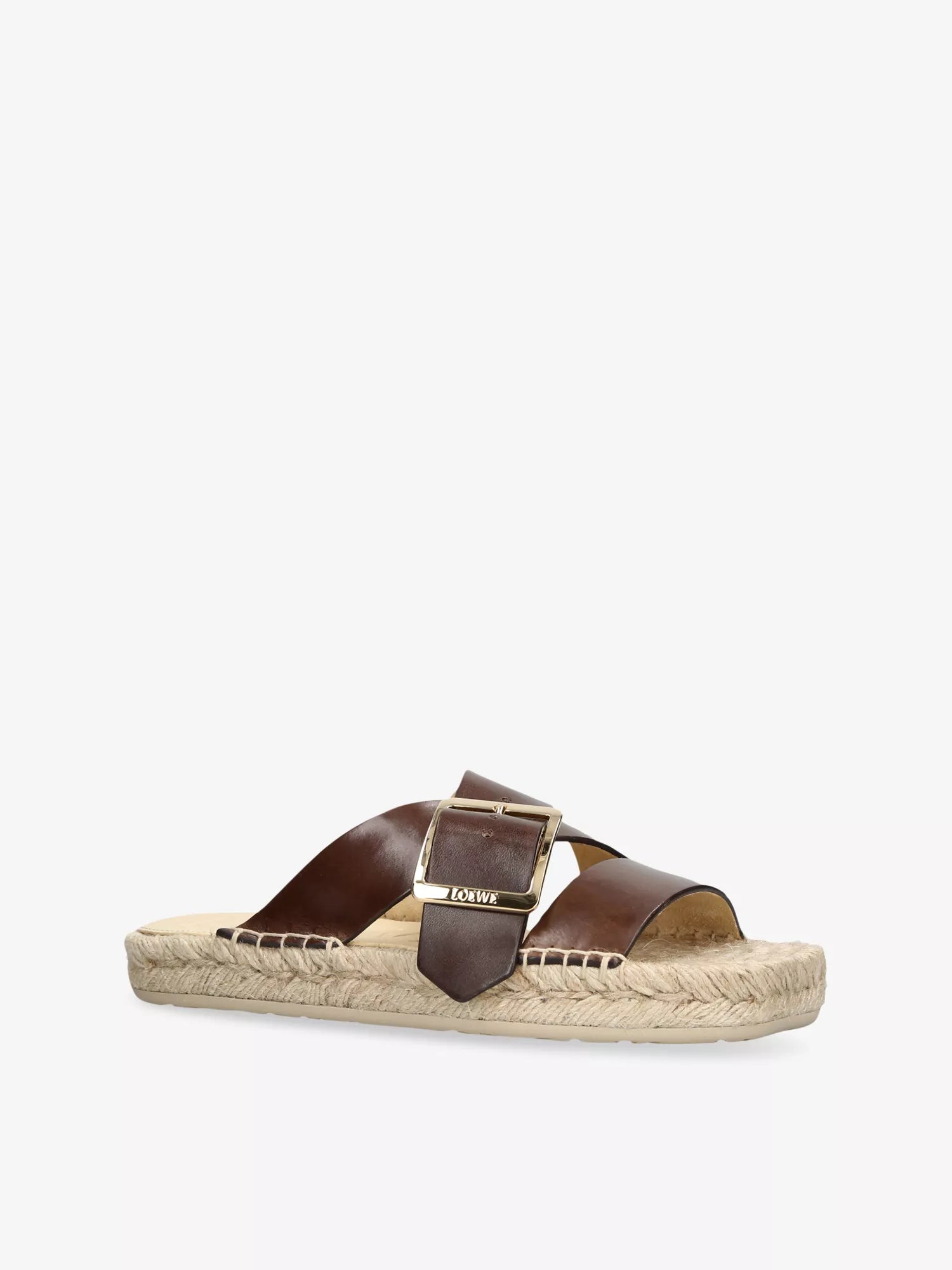 LOEWE Petal Leather Espadrille Sliders