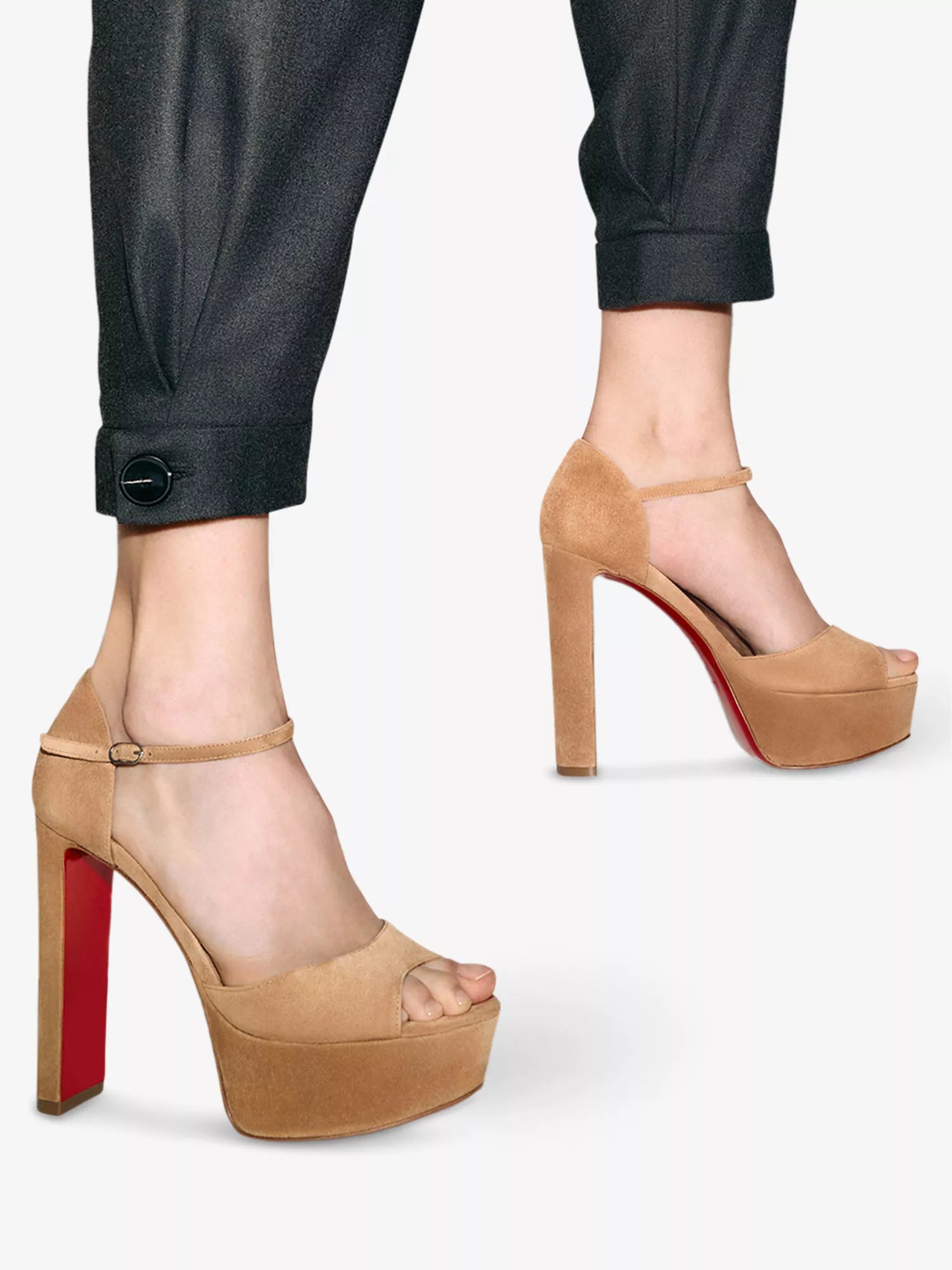 CHRISTIAN LOUBOUTIN Sandaloo 130 Suede Heeled Sandals